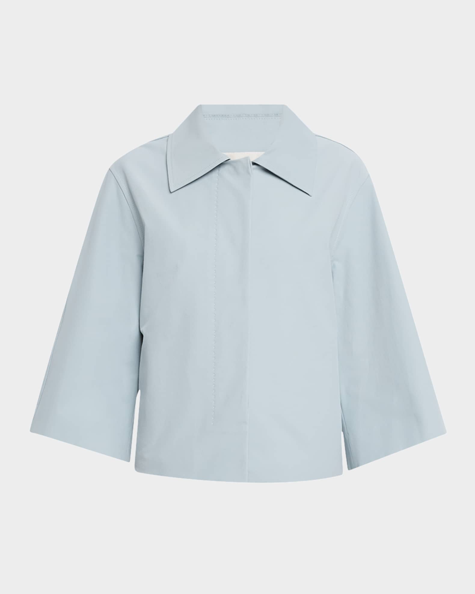 Cropped 3/4-Sleeve Boxy Jacket 0