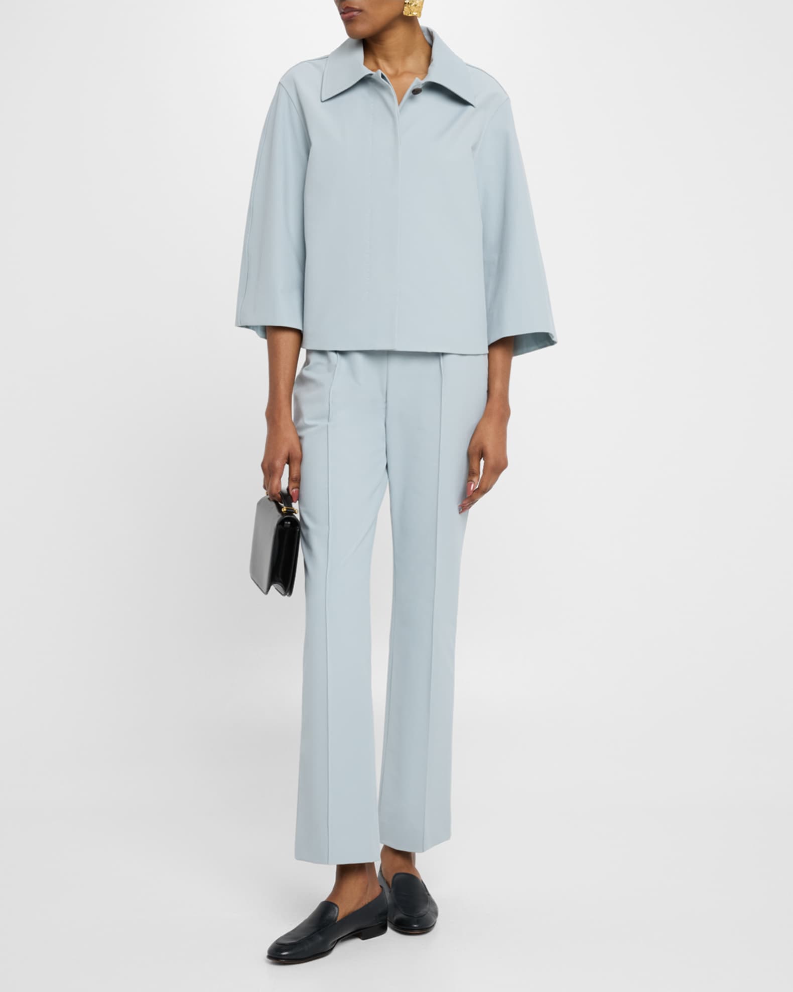 Vesey Seamed Flare-Leg Crop Pants 1