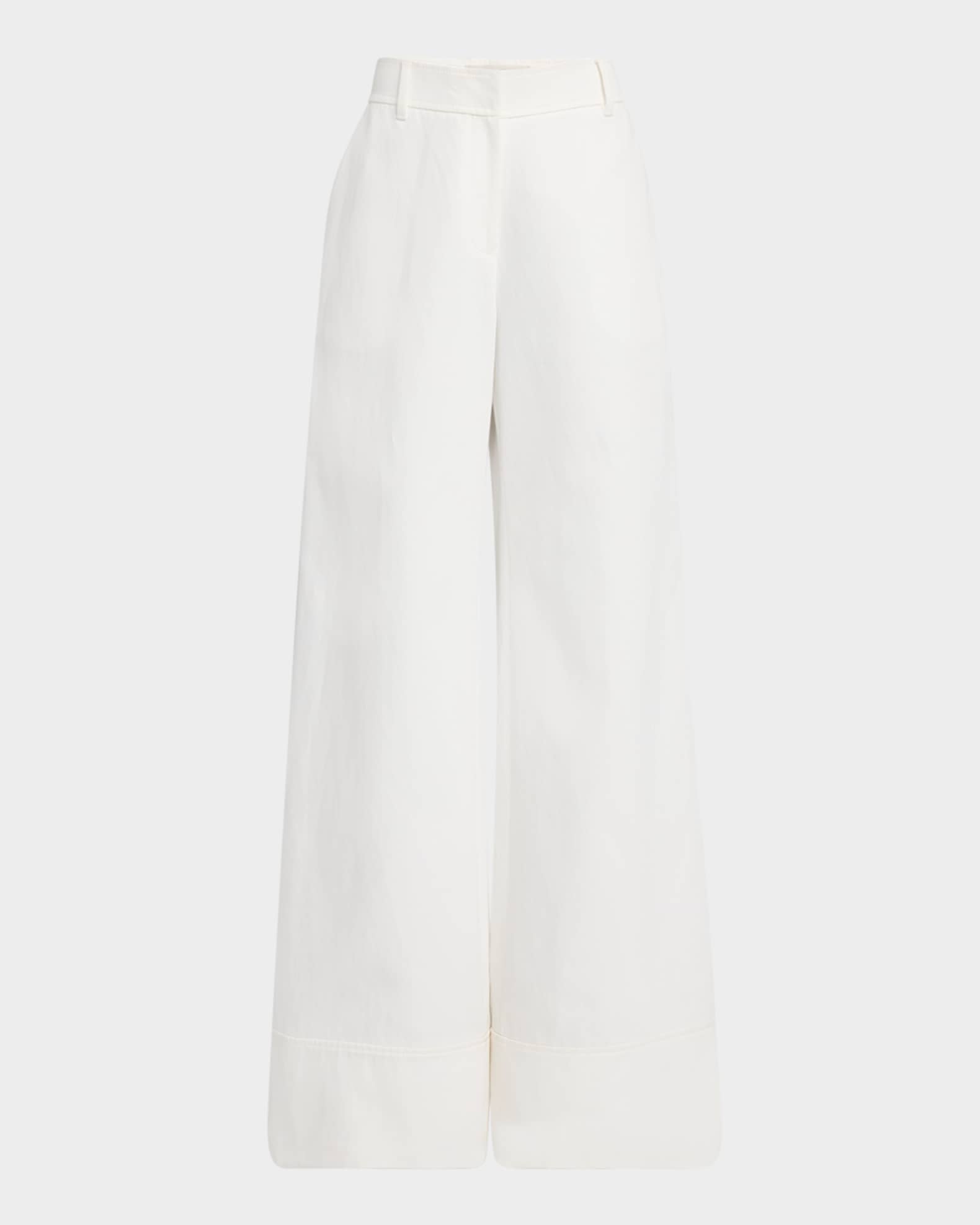 Charles Wide-Leg Twill Pants 0