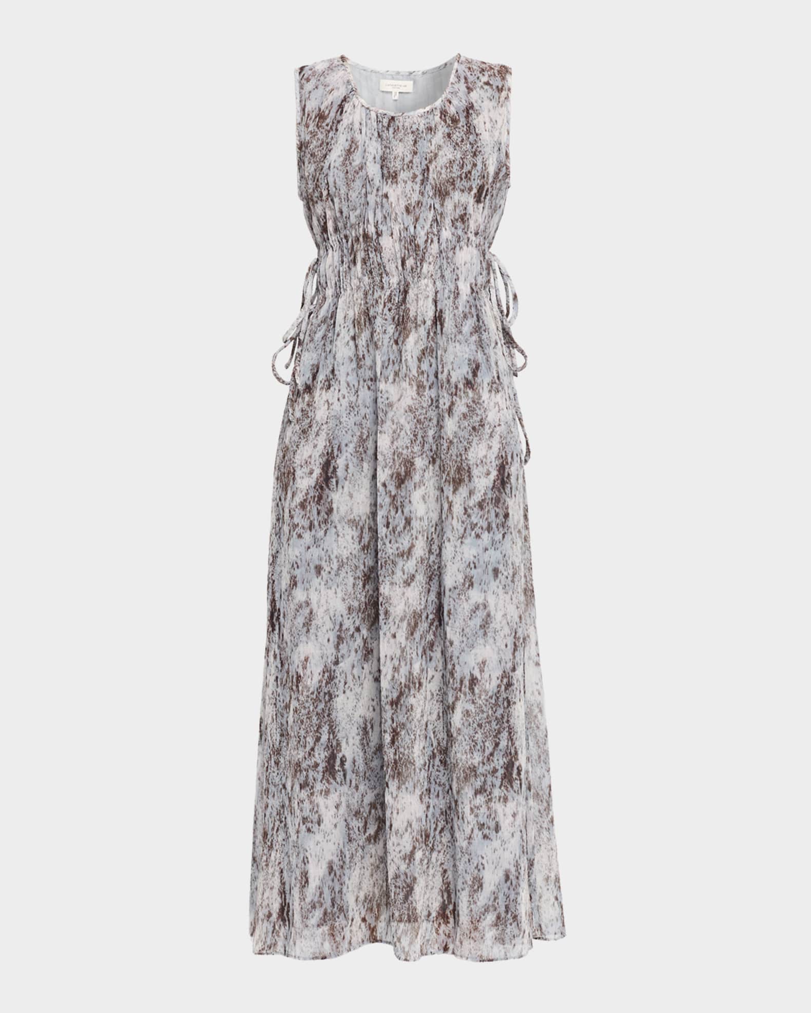 Sleeveless Gathered Waist Midi Dress 0
