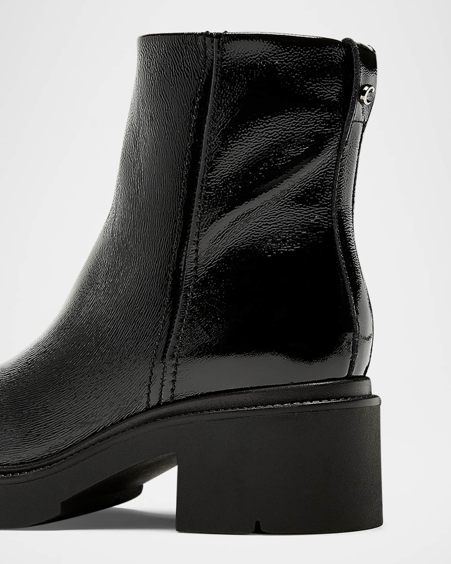 La Canadienne Alec Crinkle Leather Lug-Sole Ankle Booties | Neiman