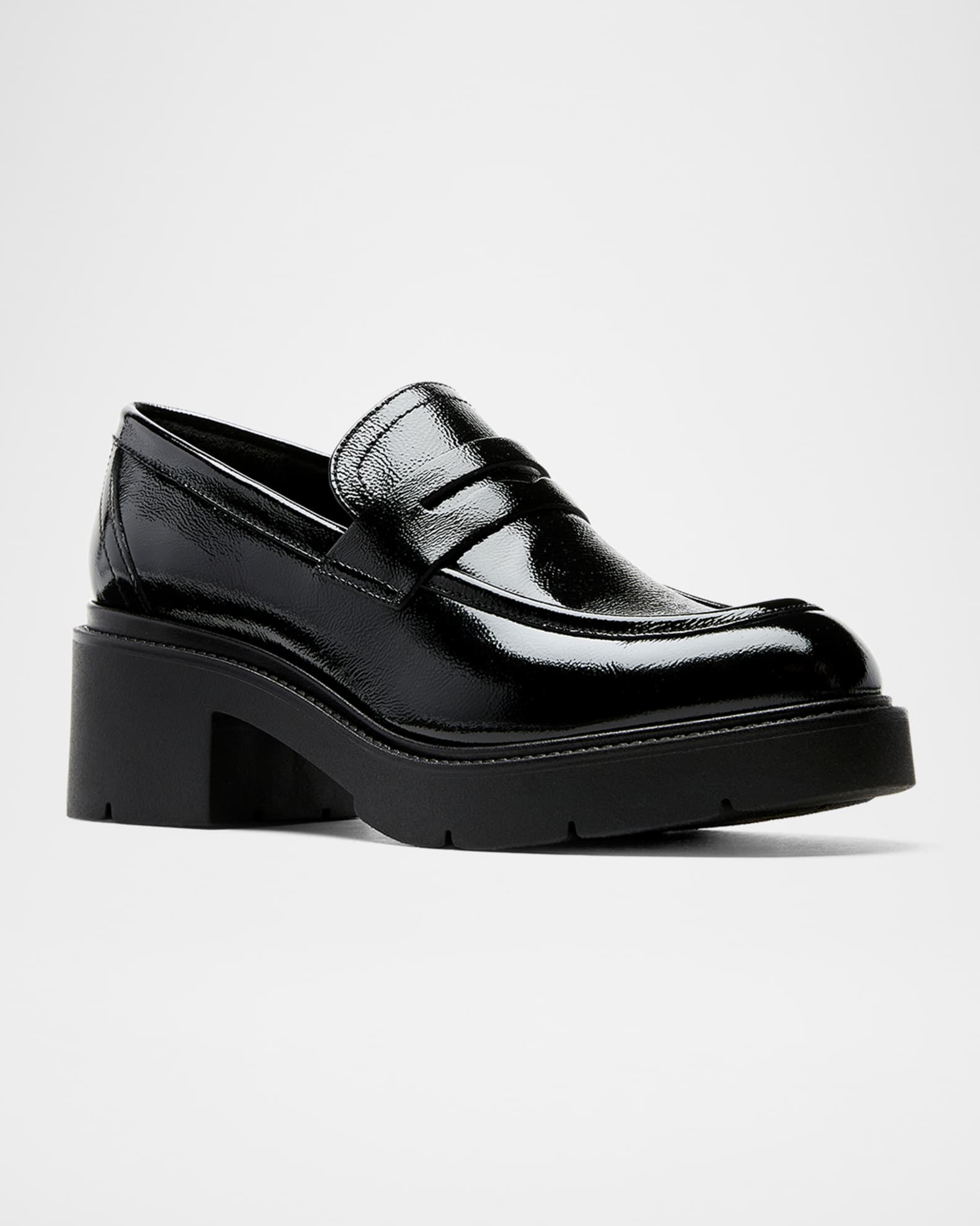 La Canadienne Alisa Shiny Crinkle Leather Loafers | Neiman Marcus