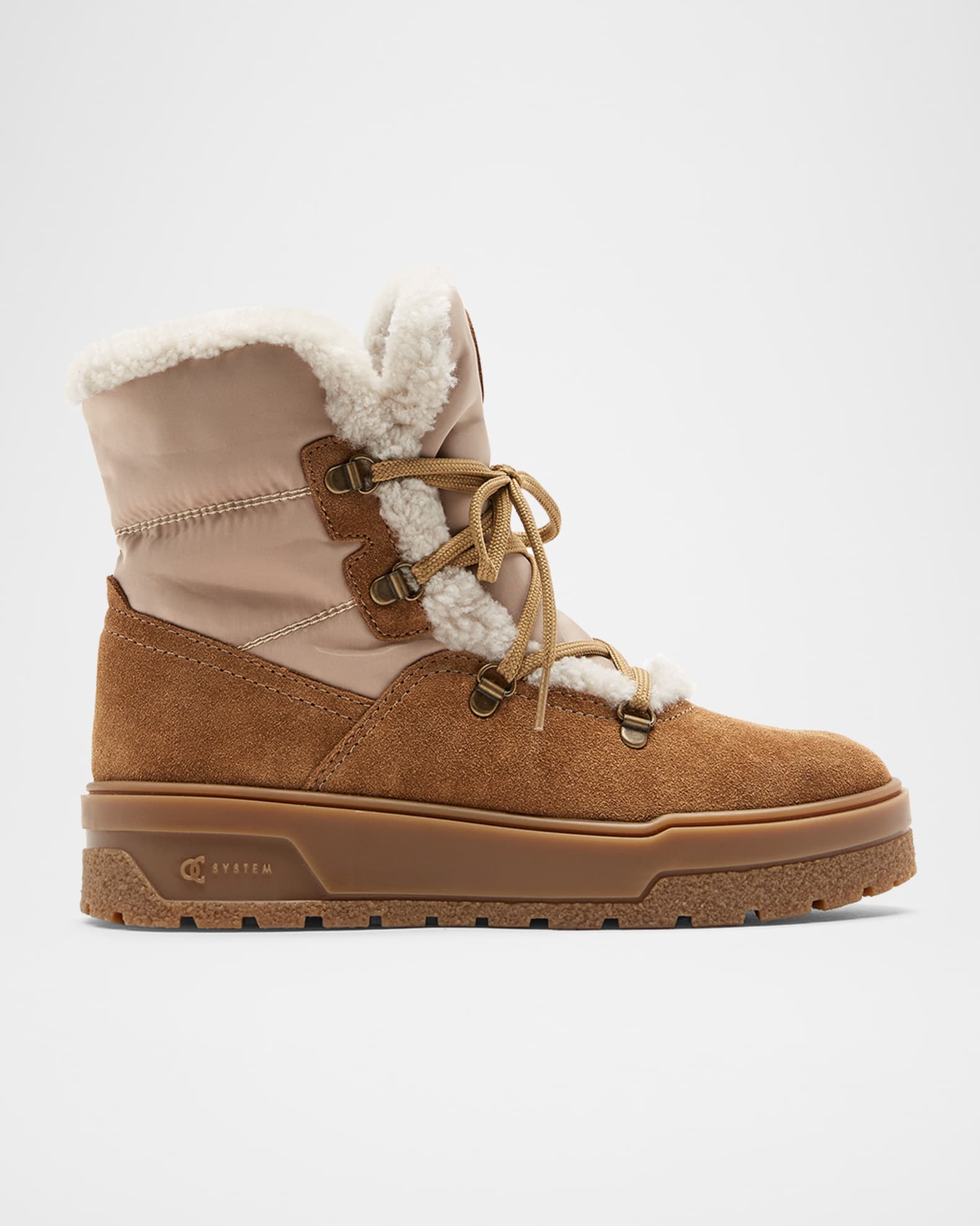 靴 herlipto Trois Shearling Boots Terzo - Shearling Lace up boots