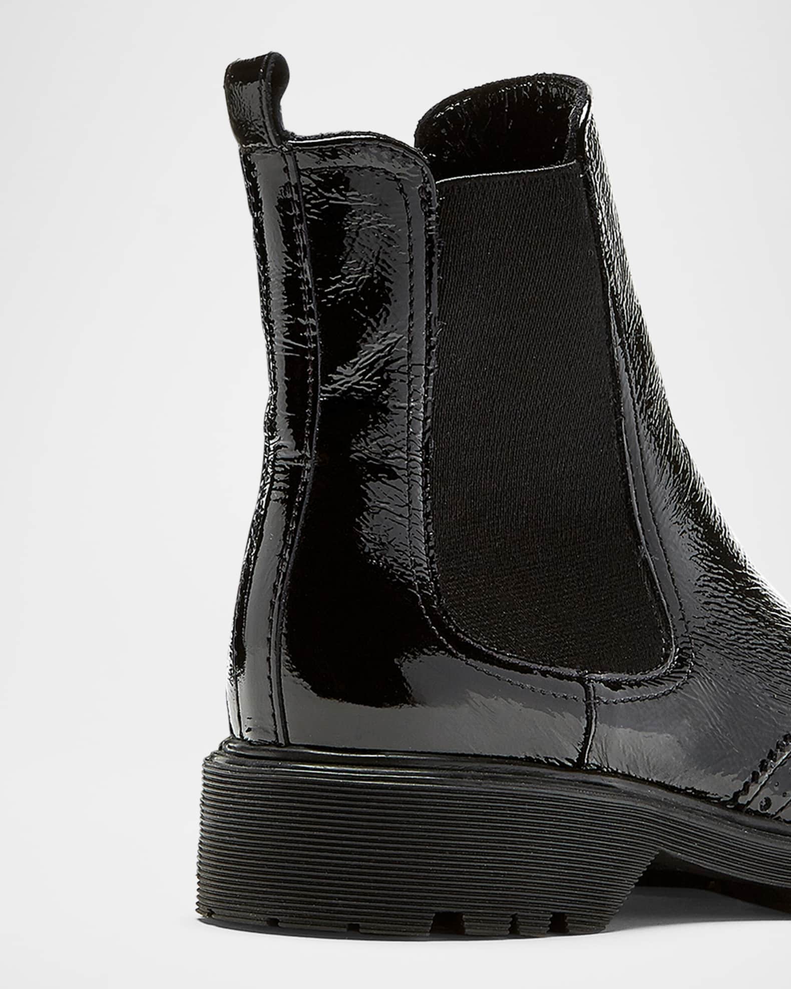 La Canadienne Hansel Brogue Crinkle Leather Chelsea Booties