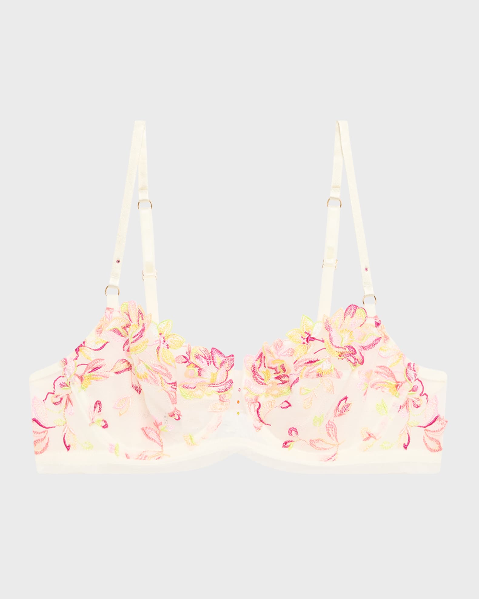 Folie D'Ete Floral-Embroidered Demi Bra 0