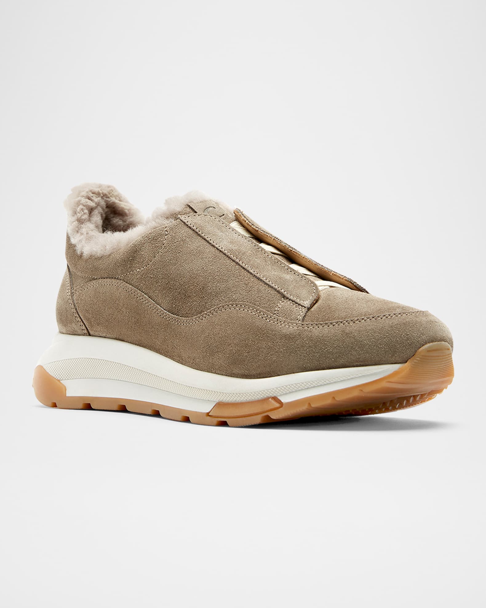 Vada Shearling-Lined Suede Sneakers