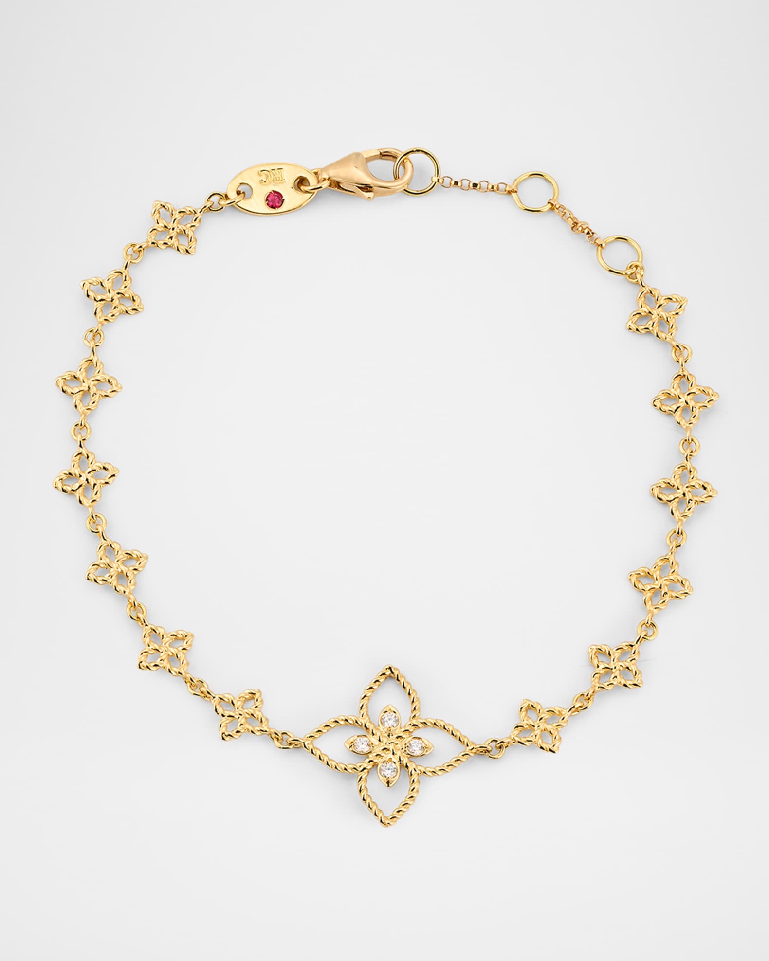Roberto Coin 18K Yellow Gold Principessa Diamond Flower Chain