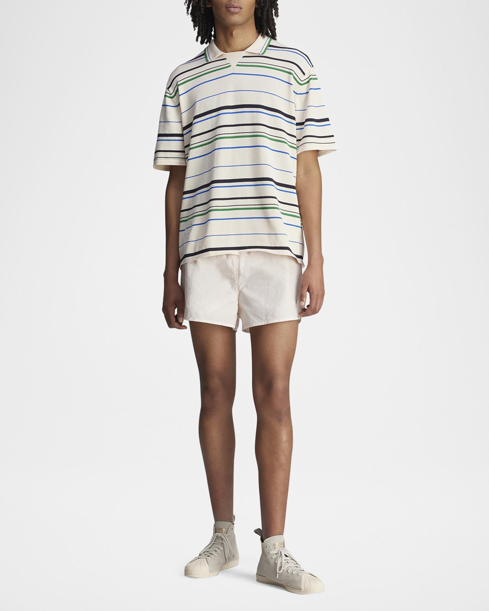 adidas x Wales Bonner Men's Stripe Knit Polo Shirt | Neiman Marcus