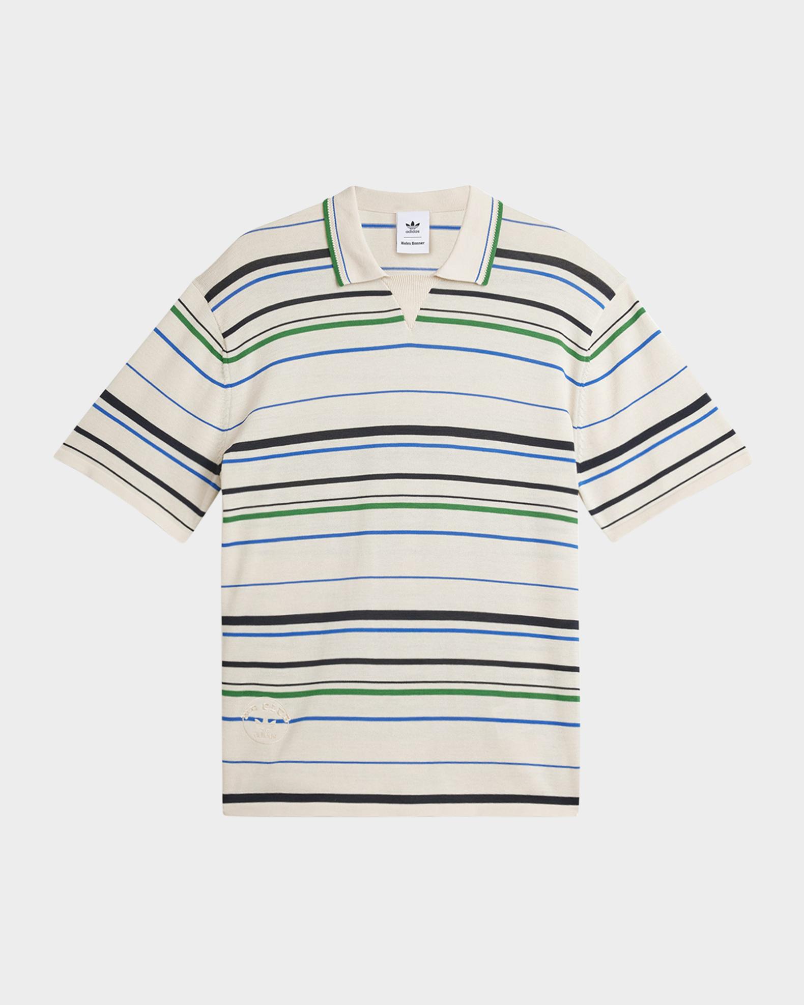adidas x Wales Bonner Men's Stripe Knit Polo Shirt | Neiman Marcus