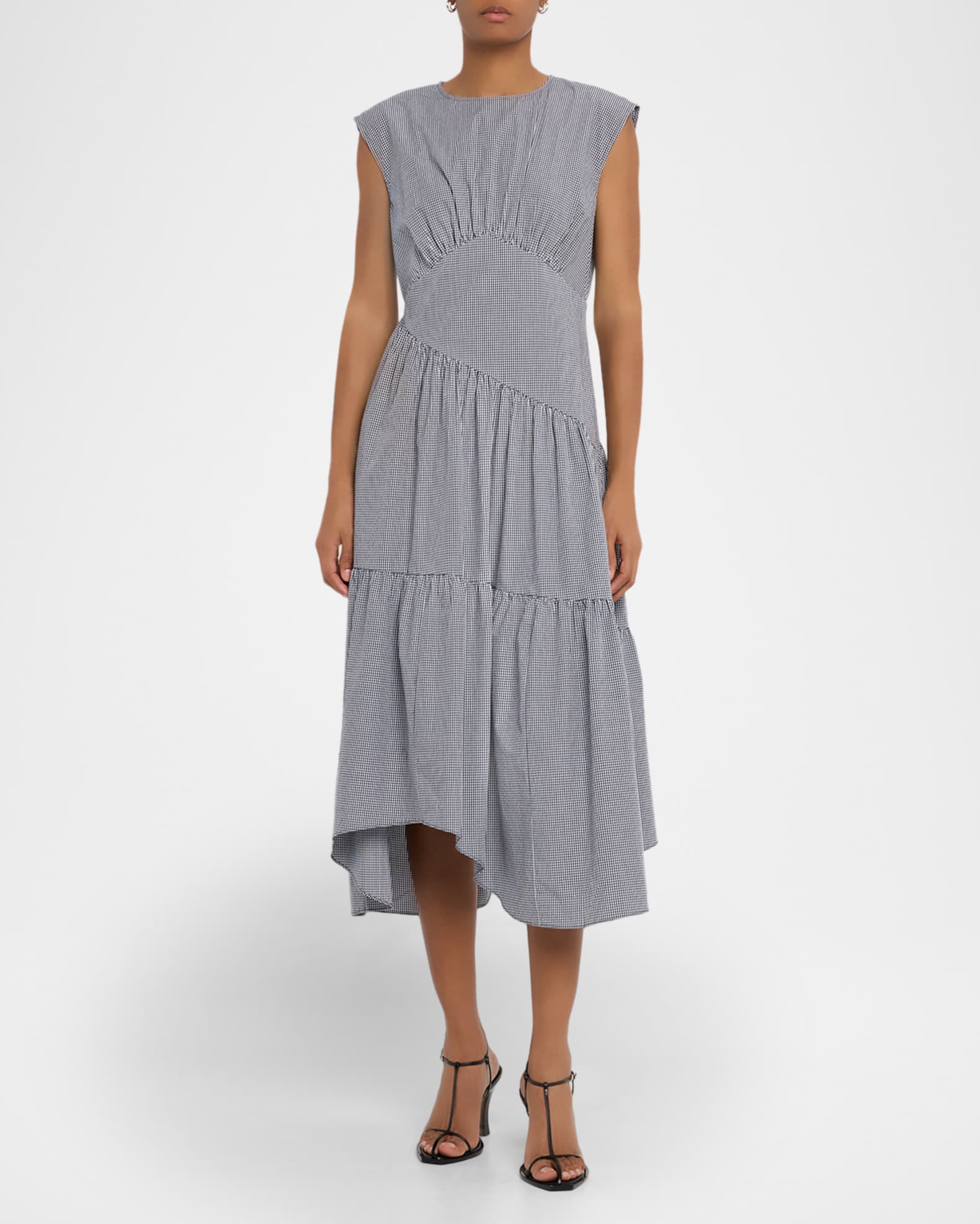 The Check Gathered Midi Dress 1
