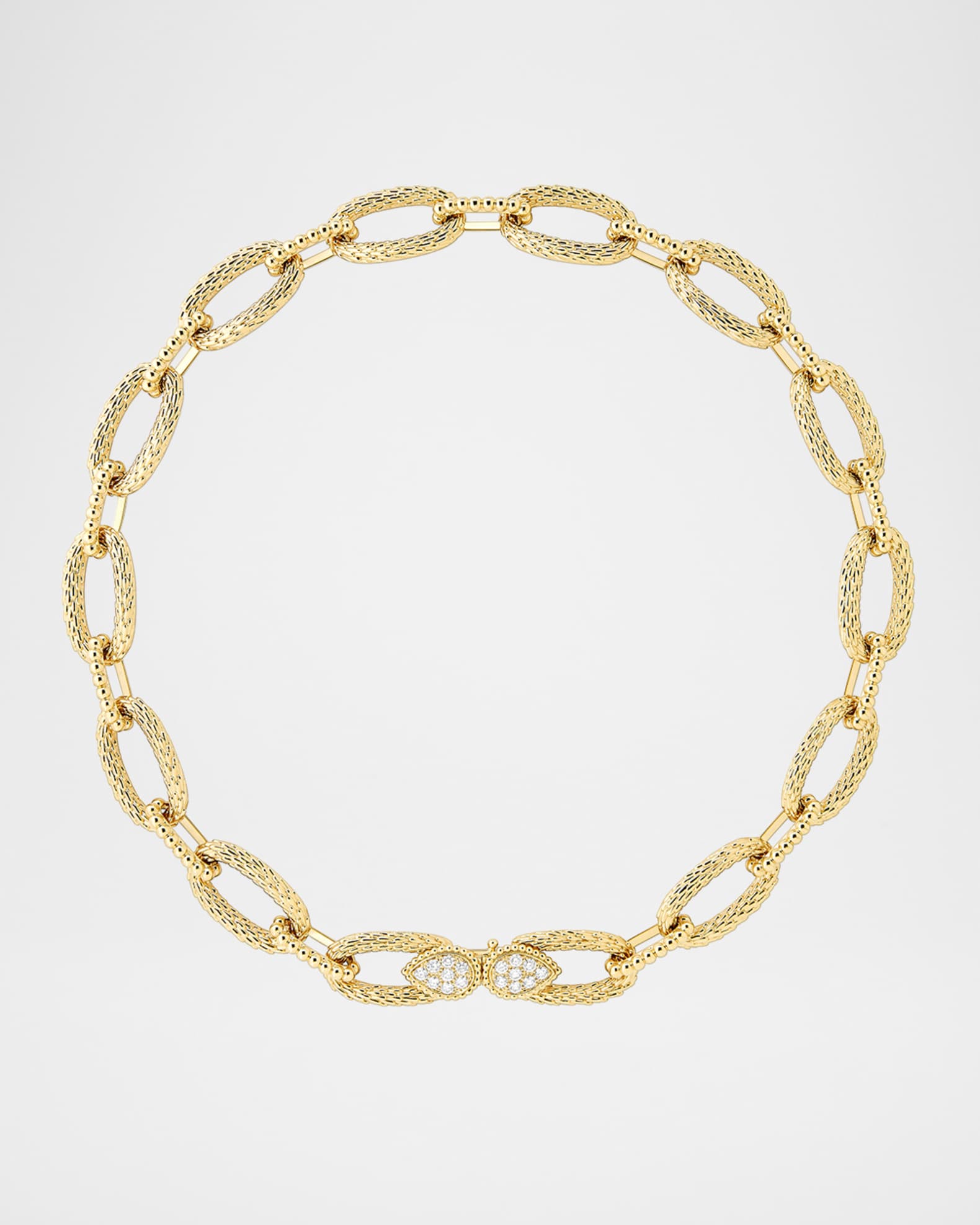 18K Yellow Gold Serpent Boheme Diamond Vintage Link Necklace 0