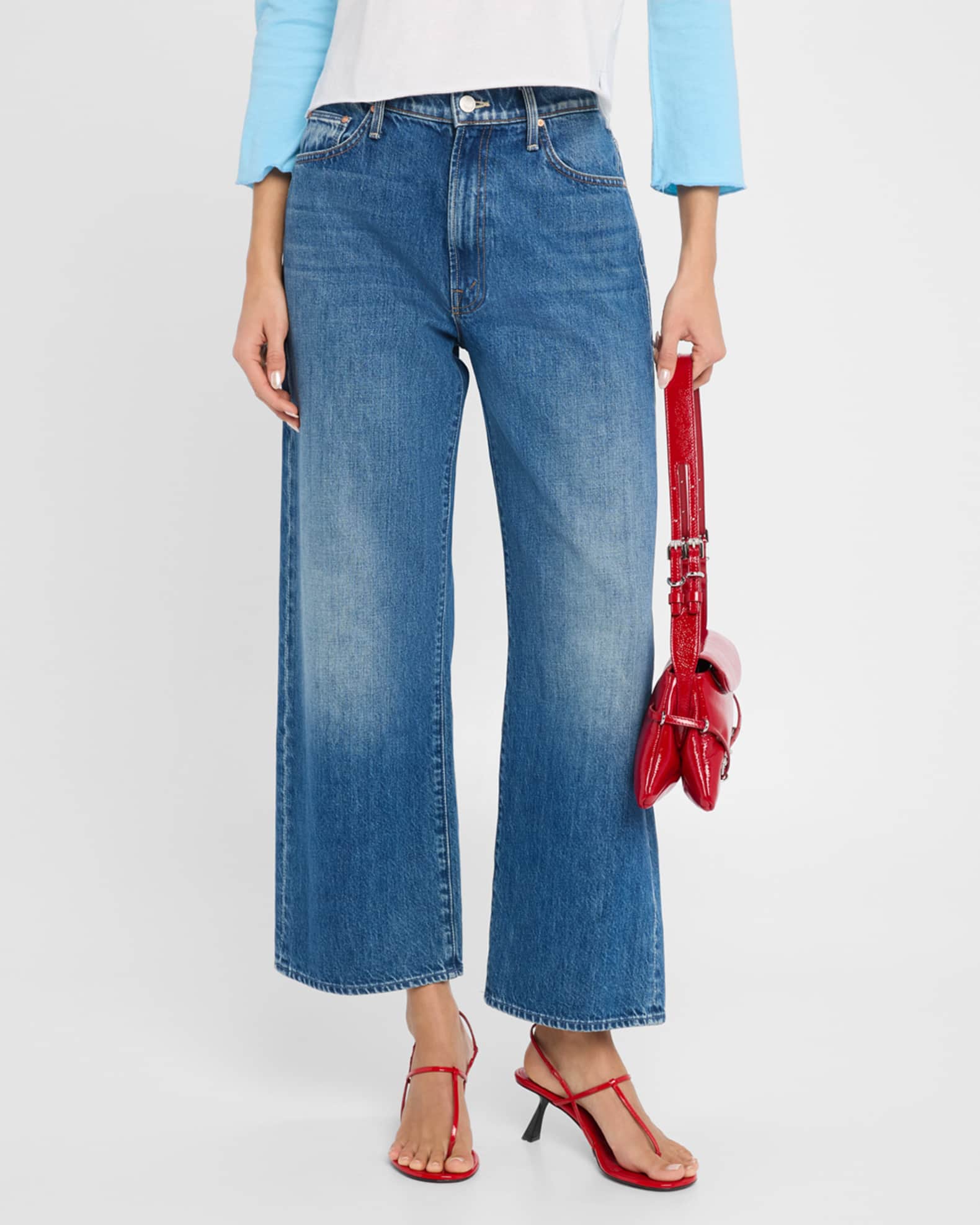 美品✨ MOTHER DODGER ANKLE ワイドデニム 25 ブルー デニムブランド【MOTHER】から日本別注デニム第3弾が発売