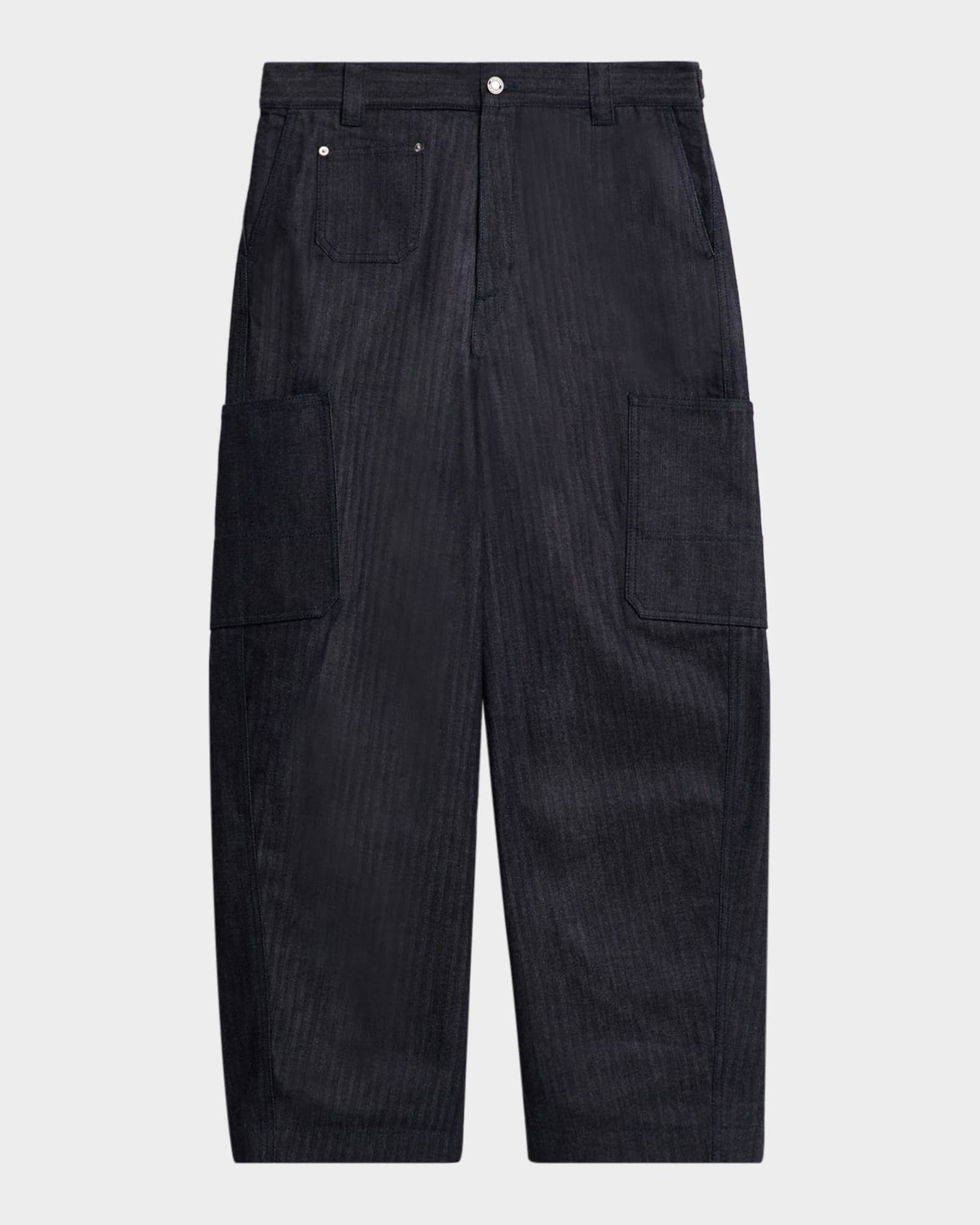 【関税＆送料込み】Givenchy Cargo Denim Cotton Jeans Givenchy Men's Denim Wide-Leg Cargo Pants | Neiman Marcus
