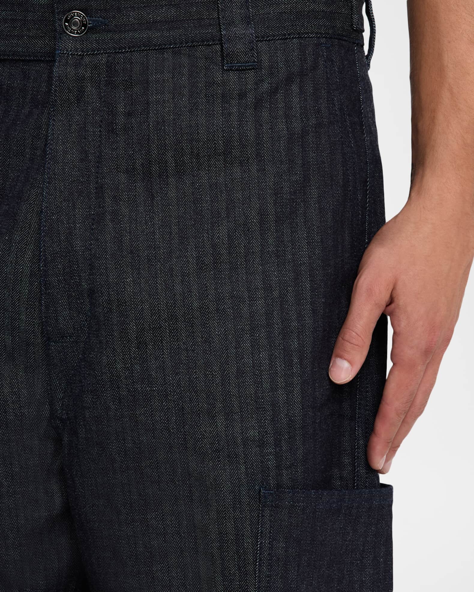 【関税＆送料込み】Givenchy Cargo Denim Cotton Jeans Givenchy Men's Denim Wide-Leg Cargo Pants | Neiman Marcus