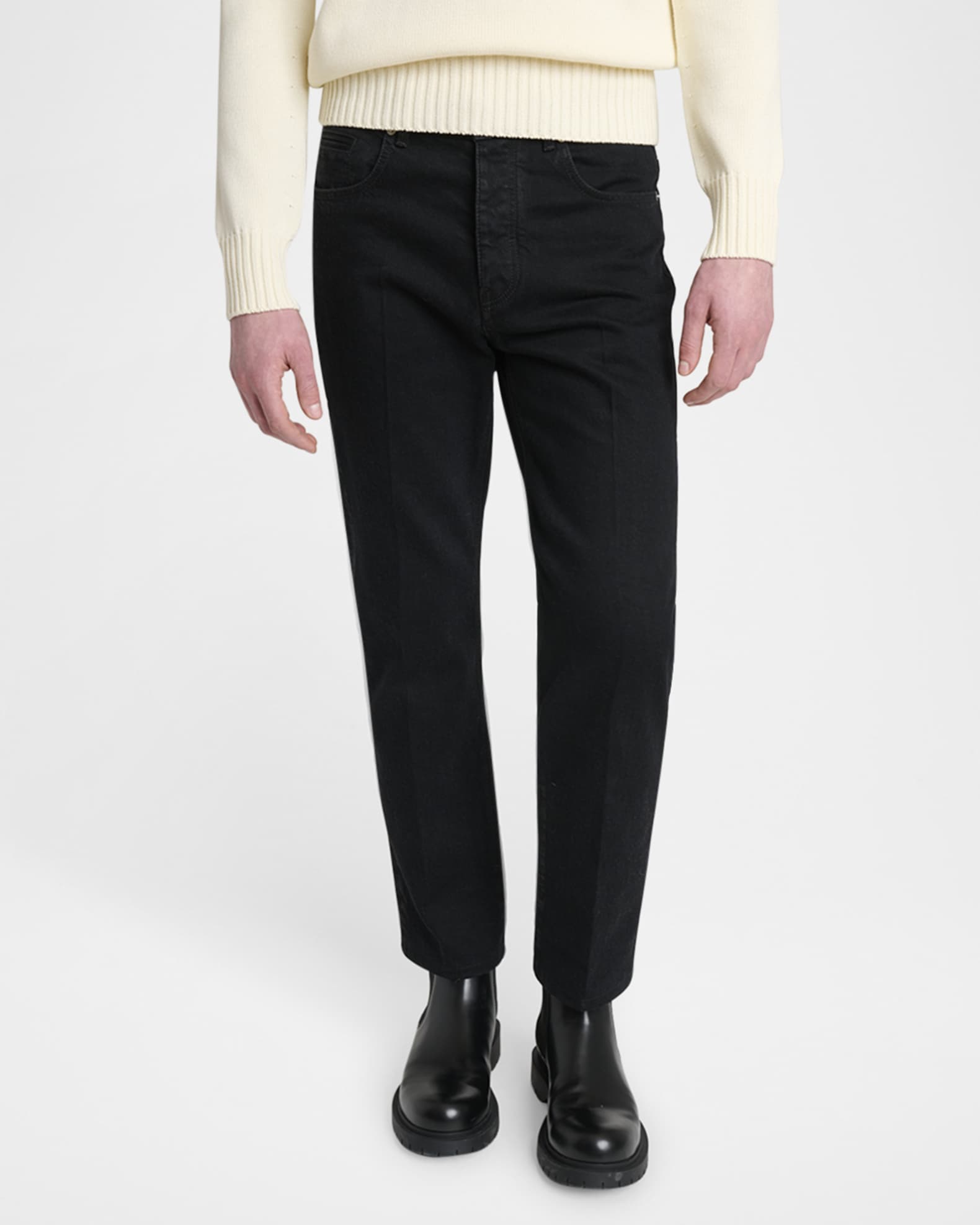 black dress jeans mens Flared Pants Bell Flares Trousers Boot Cut Casual Retro Fashion A high rise and classic fit through the seat and thigh provide reliable coverage and an easy Givenchy Men's Straight-Fit Black Denim