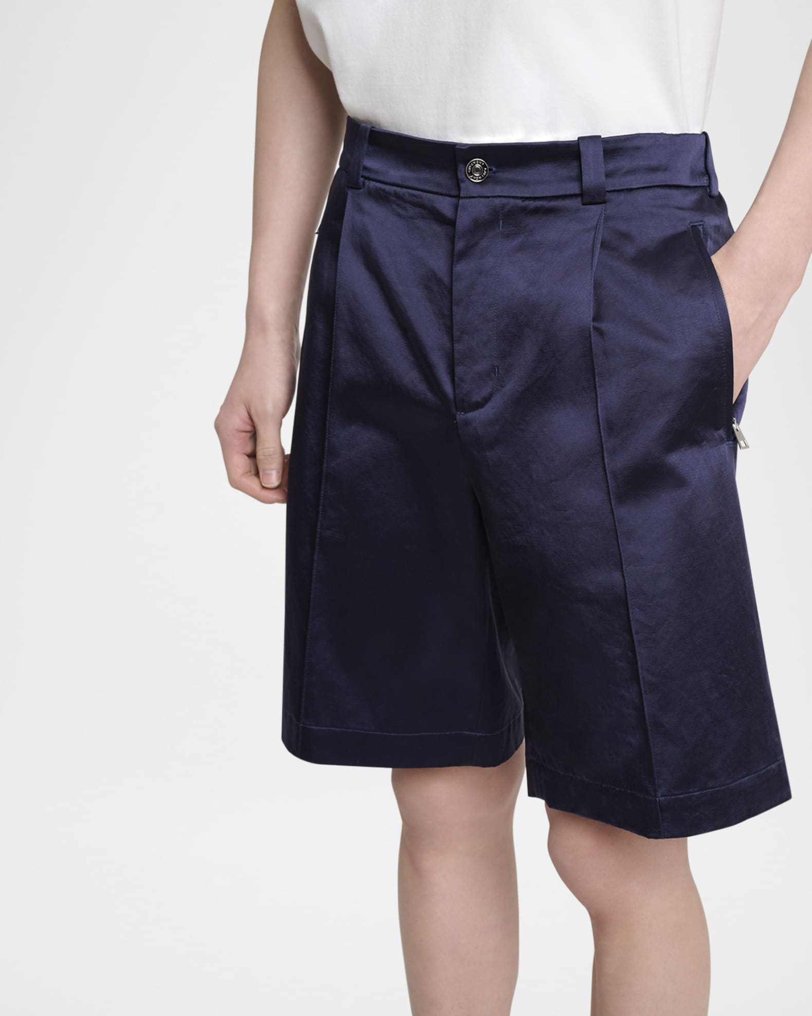 Givenchy Men's Satin Zip-Pocket Shorts | Neiman Marcus