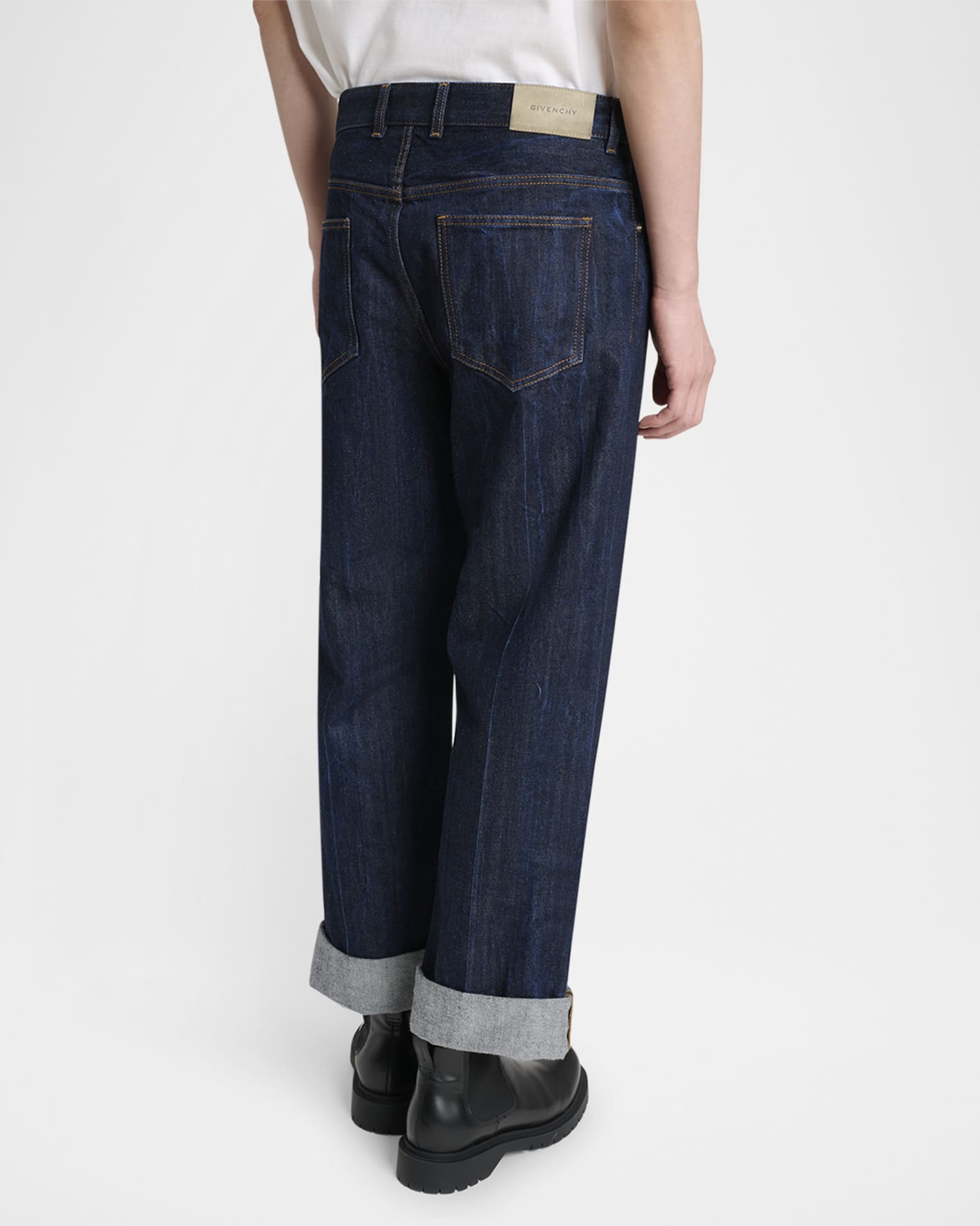 【関税込み】givenchy 'Wide leg' jeans Givenchy Men's Cuffed Wide-Leg Jeans | Neiman Marcus