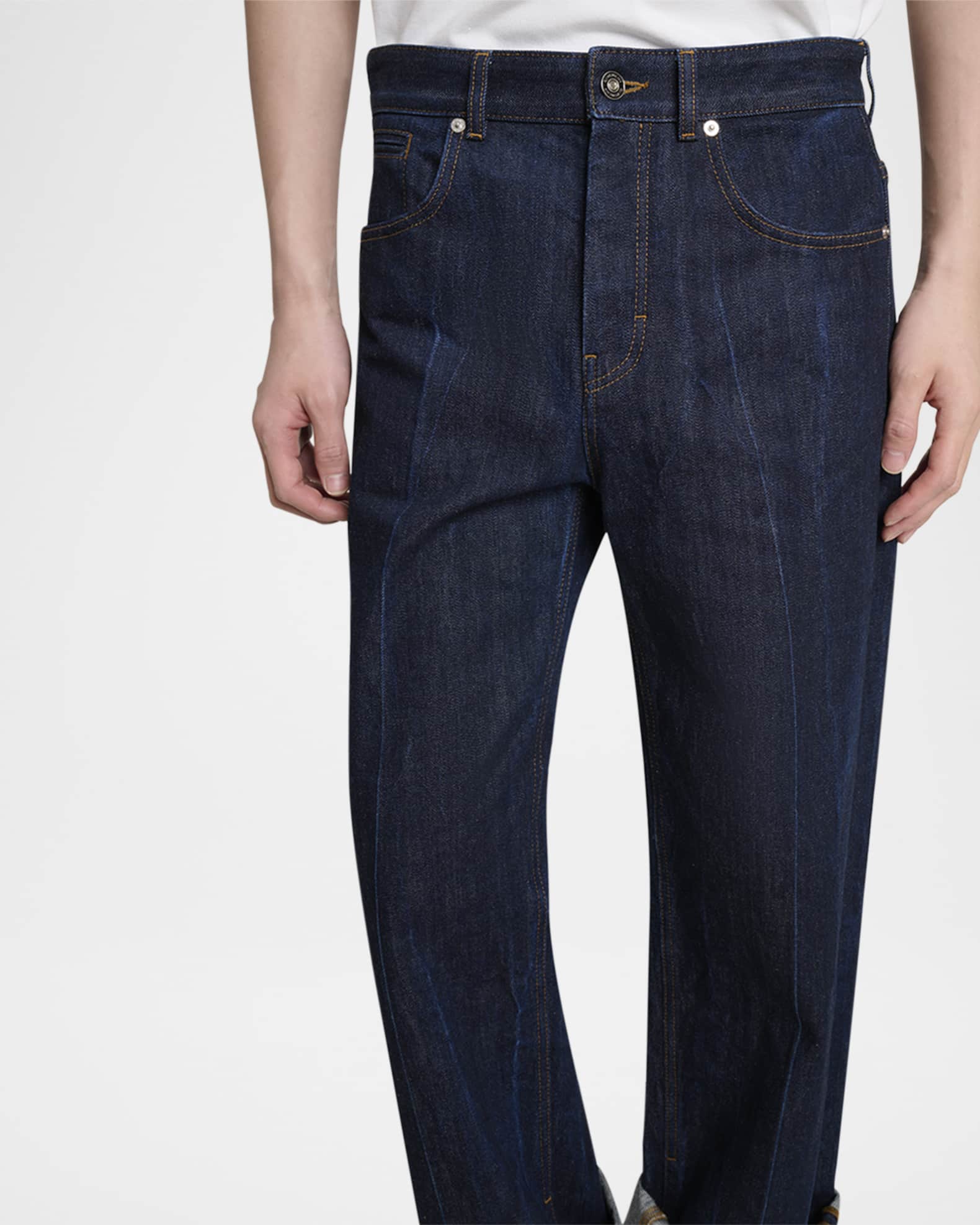 Givenchy Men's Cuffed Wide-Leg Jeans | Neiman Marcus