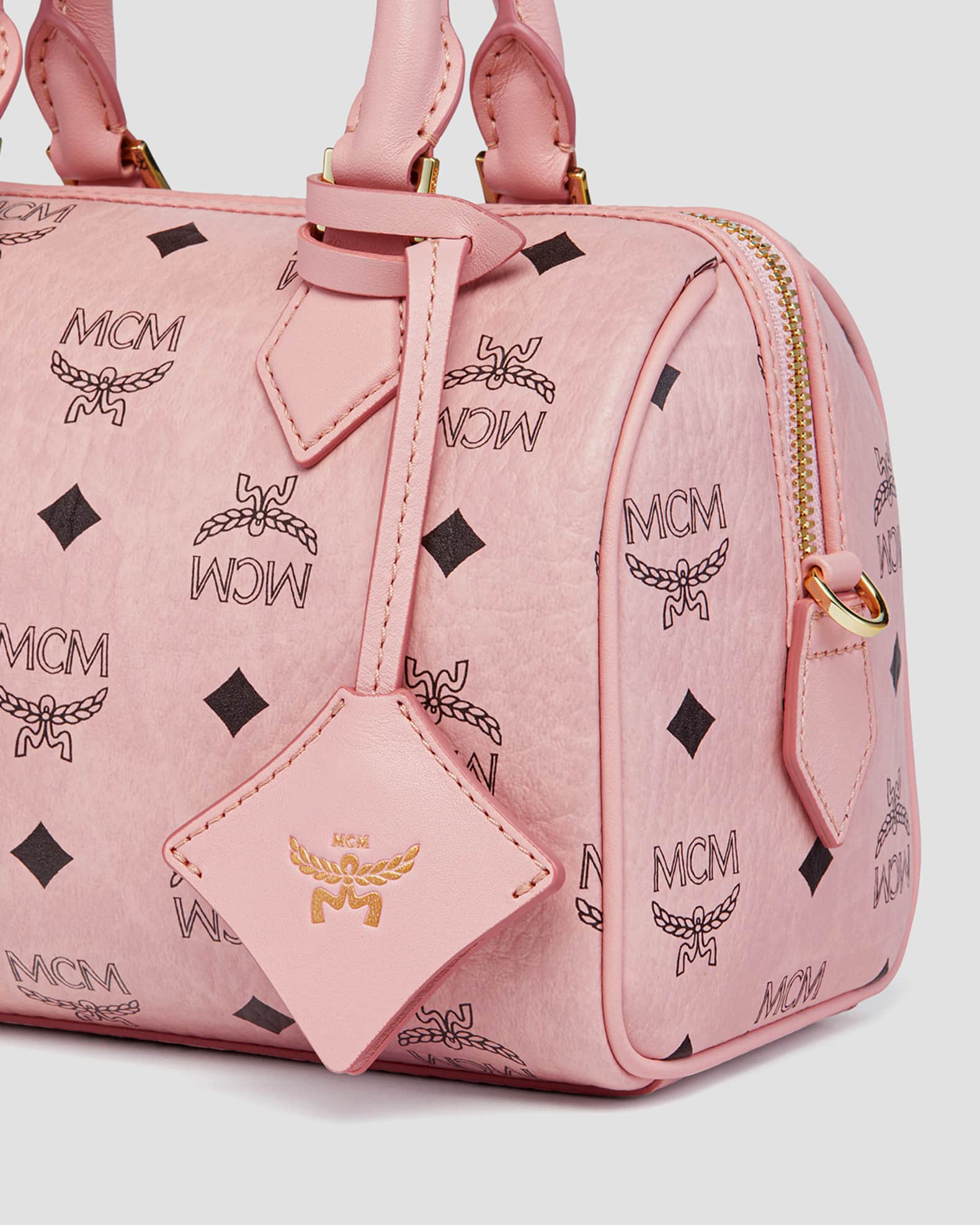 ◎MINOC◎ Rosa Boston Bag Mini Ella Boston Bag in Visetos Pink | MCM ®US