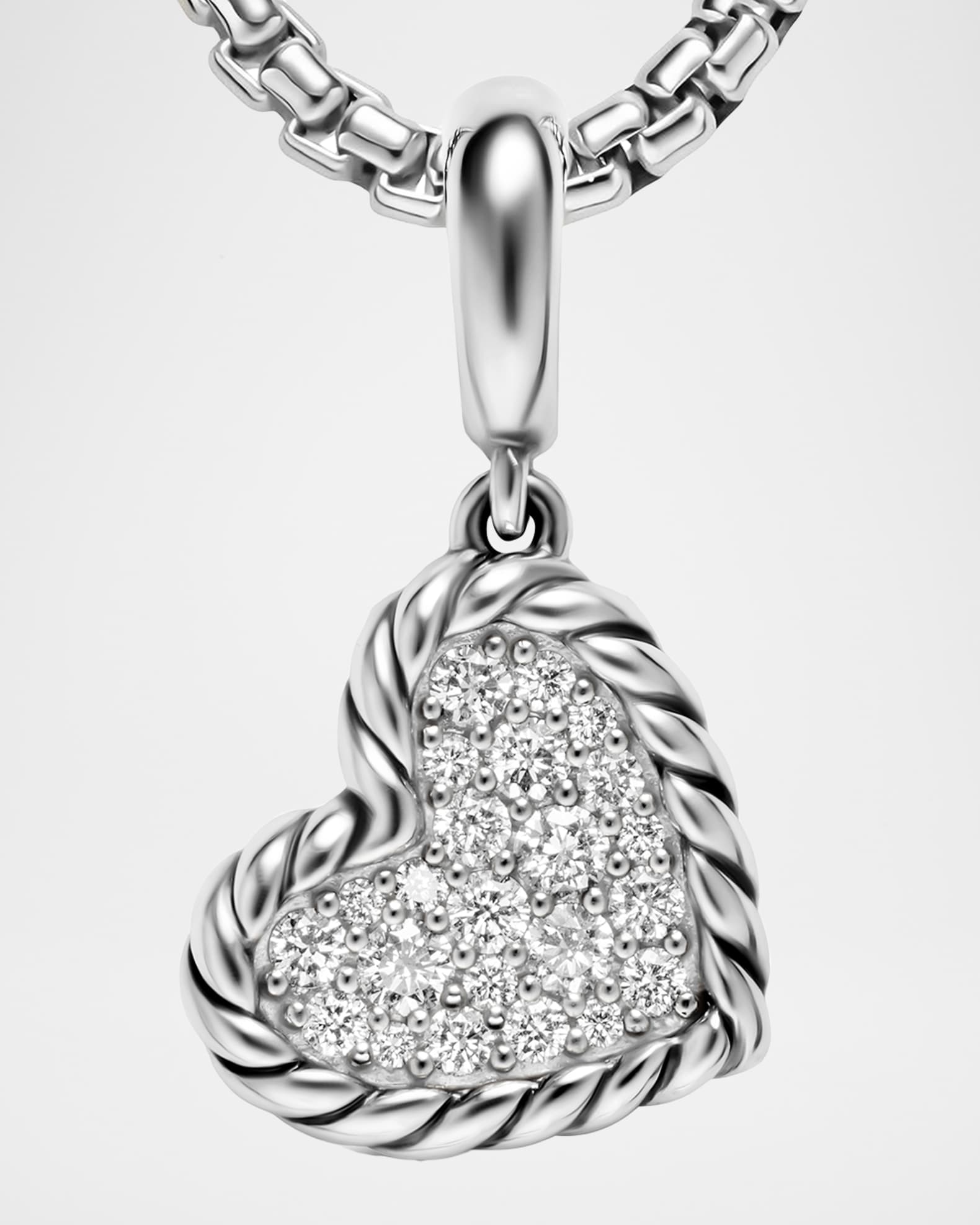 David Yurman DY Elements Heart Pendant with Diamonds in Silver
