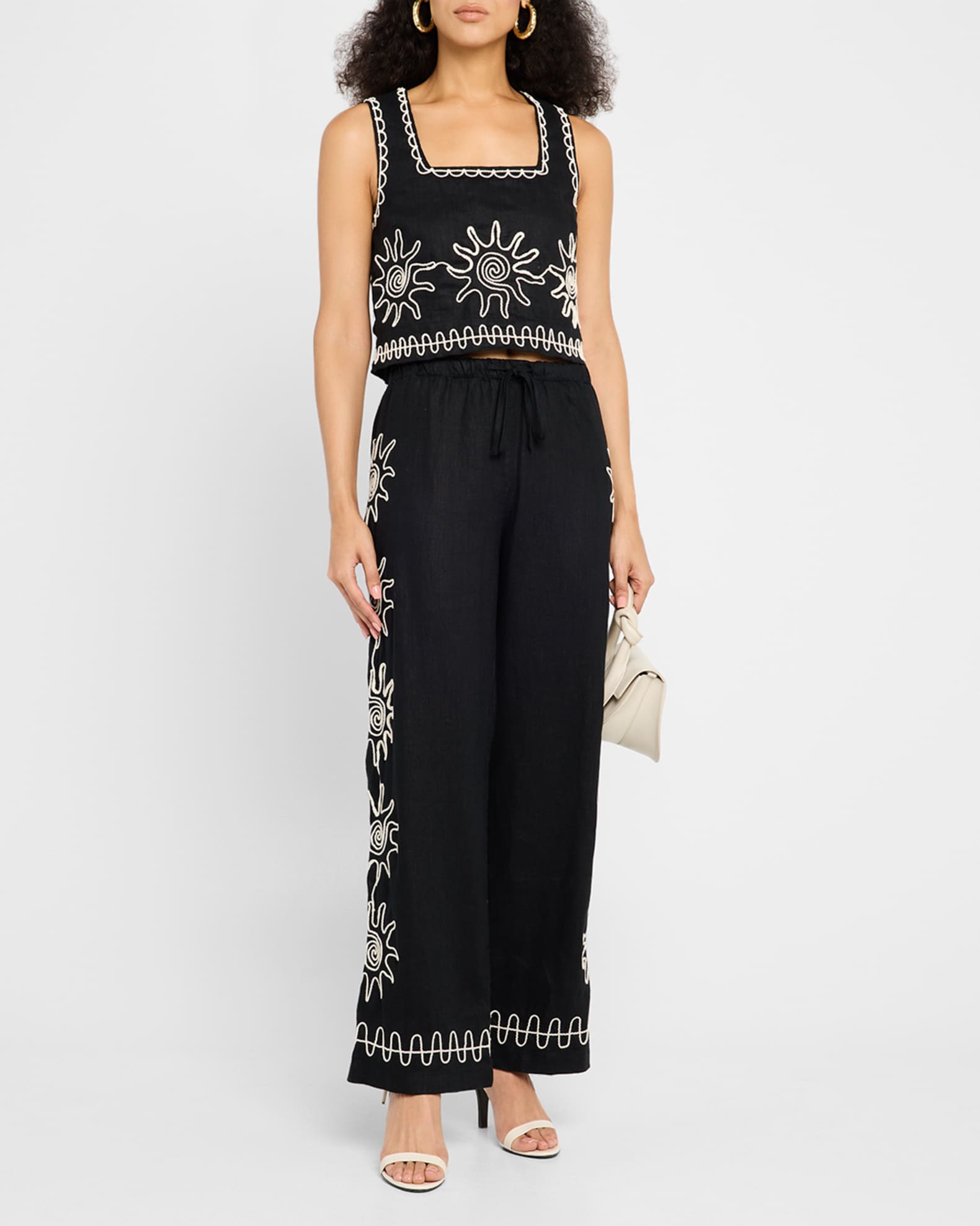 Akira Sun Embroidered Linen Top 1