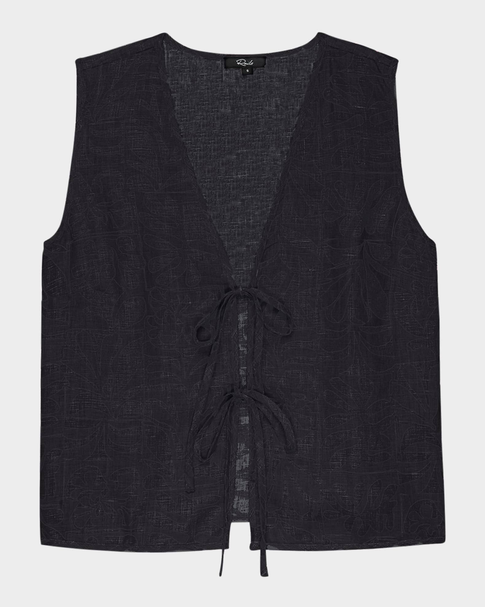 Oregon Linen Tie-Front Top 0