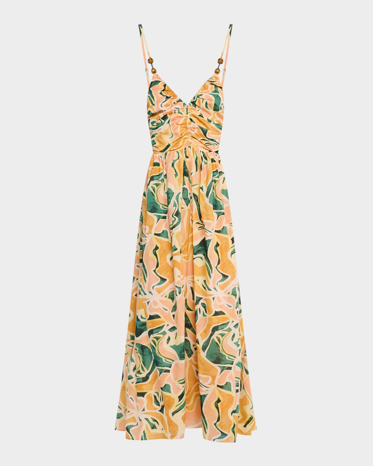 Palm Cotton Midi Dress 0