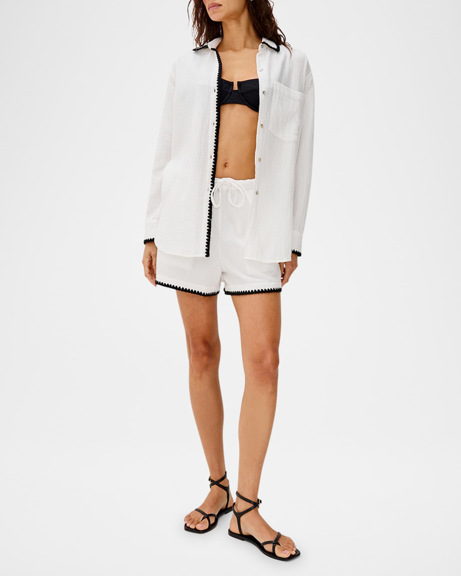 Sunny Embroidered Gauze Shorts 1