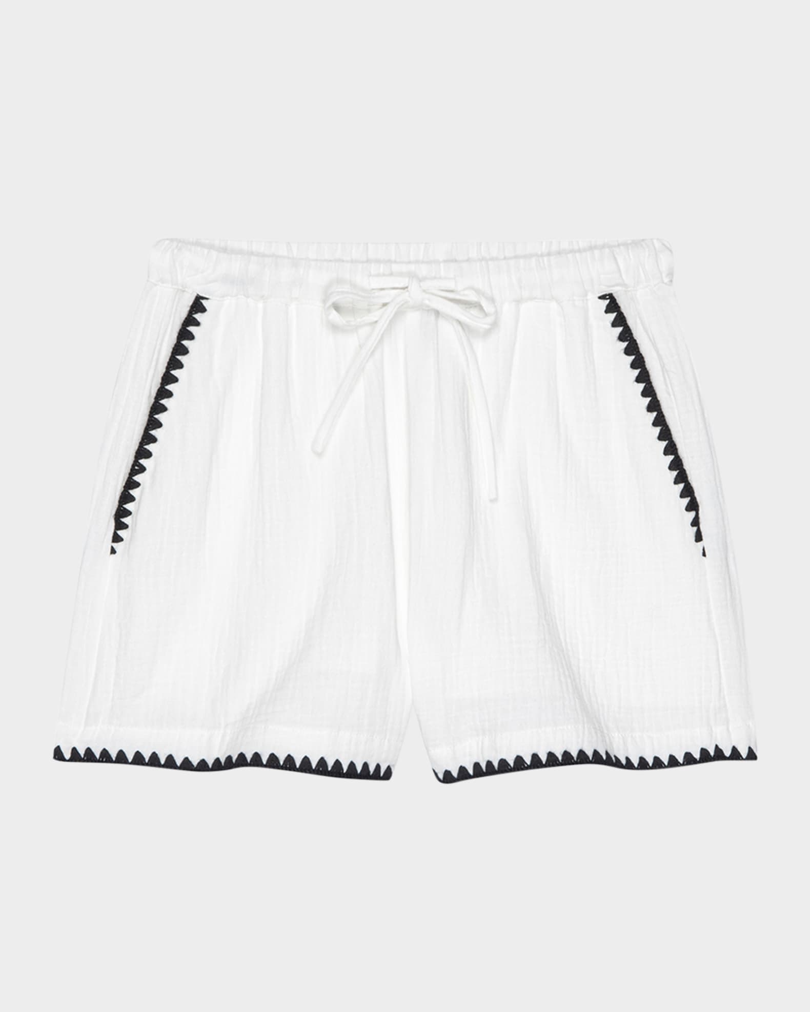 Sunny Embroidered Gauze Shorts 0