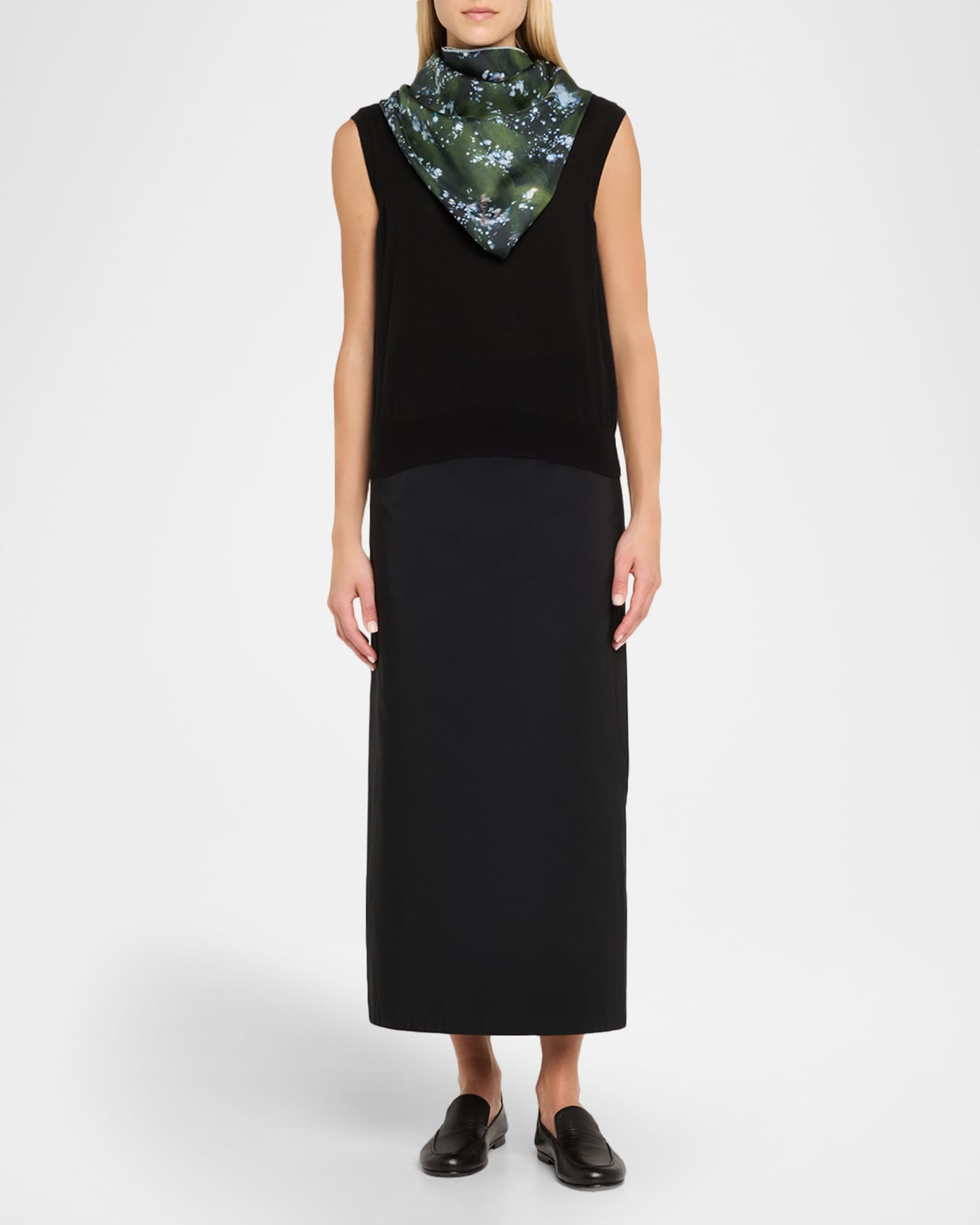 Splattered Glaze Silk Twill Square Scarf 1