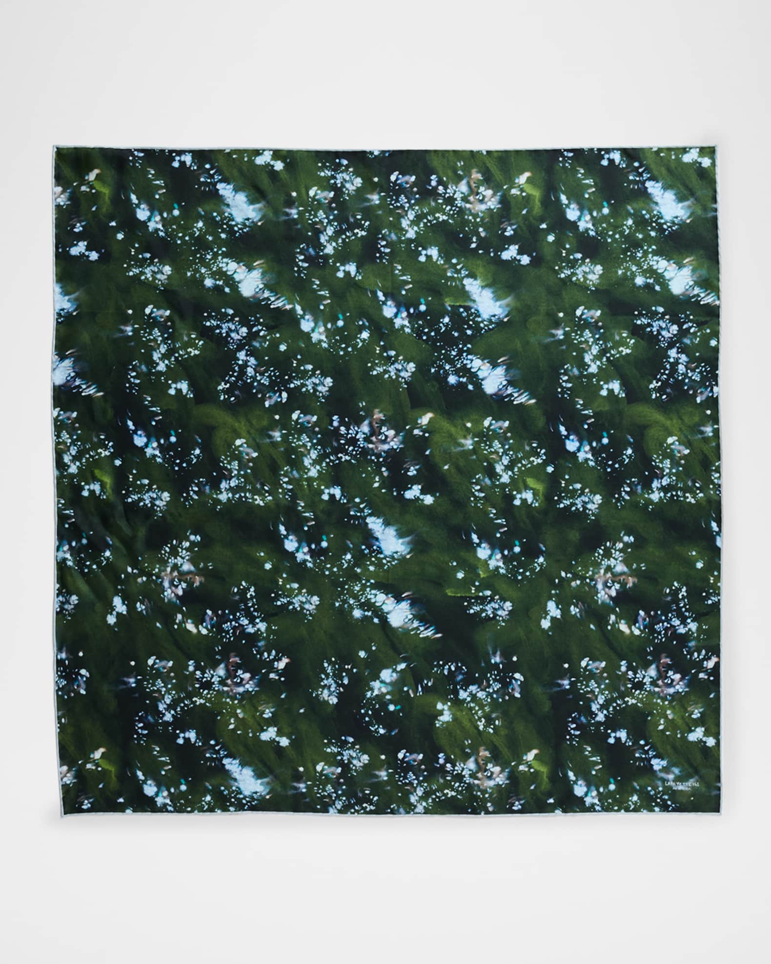 Splattered Glaze Silk Twill Square Scarf 0
