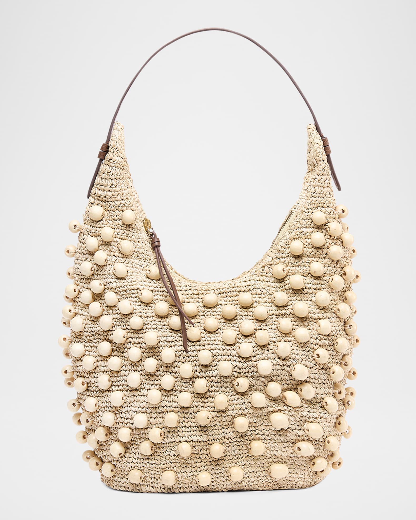 Anthropologie ★ POOLSIDE Brighton Slouchy Beaded Bag POOLSIDE The Brighton Beaded Raffia Shoulder Bag | Neiman Marcus