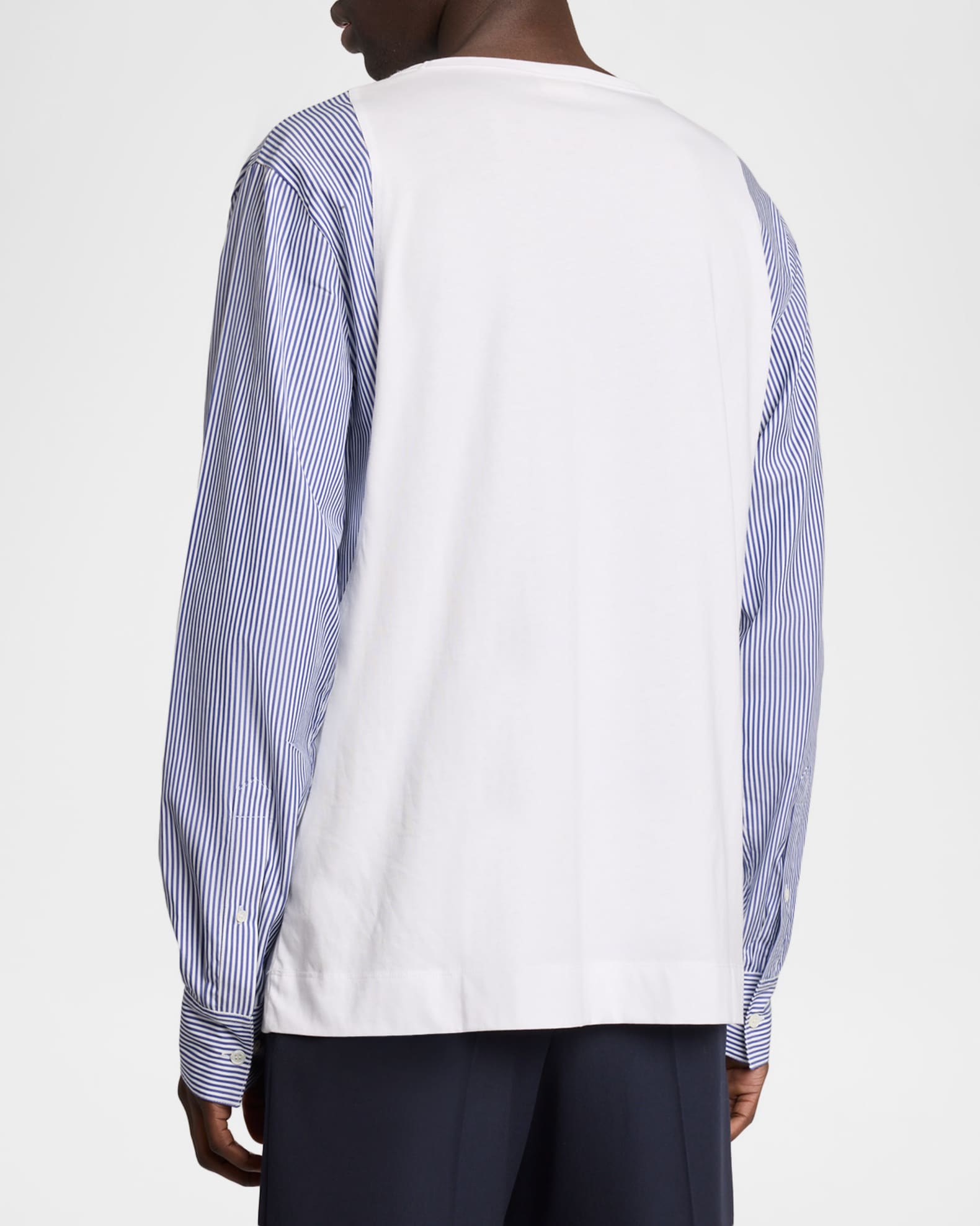 Dries Van Noten Men's Heston Hybrid Dress Shirt Long-Sleeve T