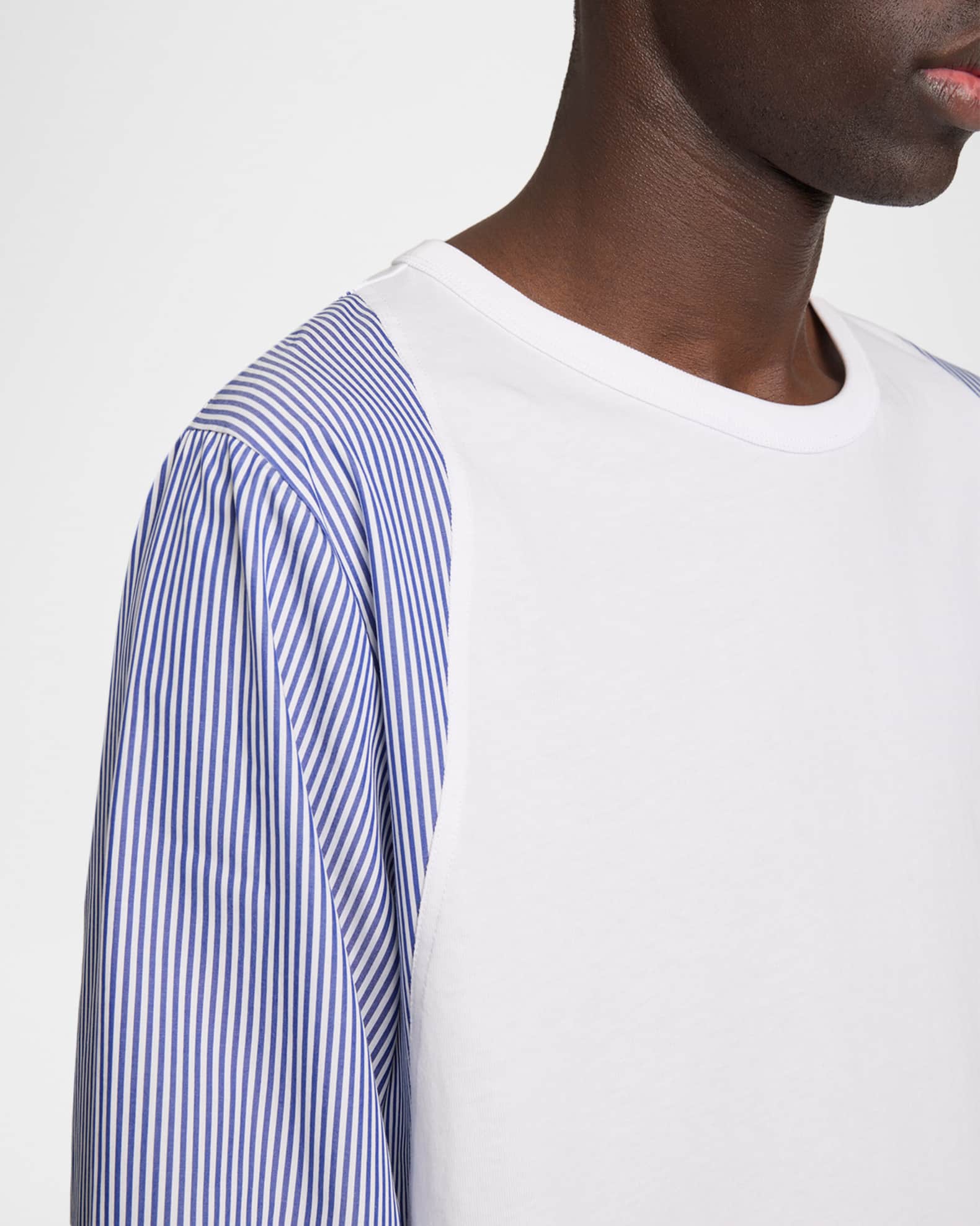 Dries Van Noten Men's Heston Hybrid Dress Shirt Long-Sleeve T