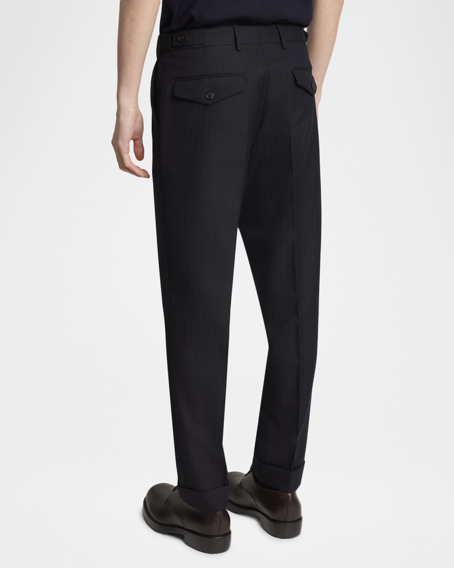 Dries Van Noten Men's Philip Herringbone Wool Pants | Neiman Marcus