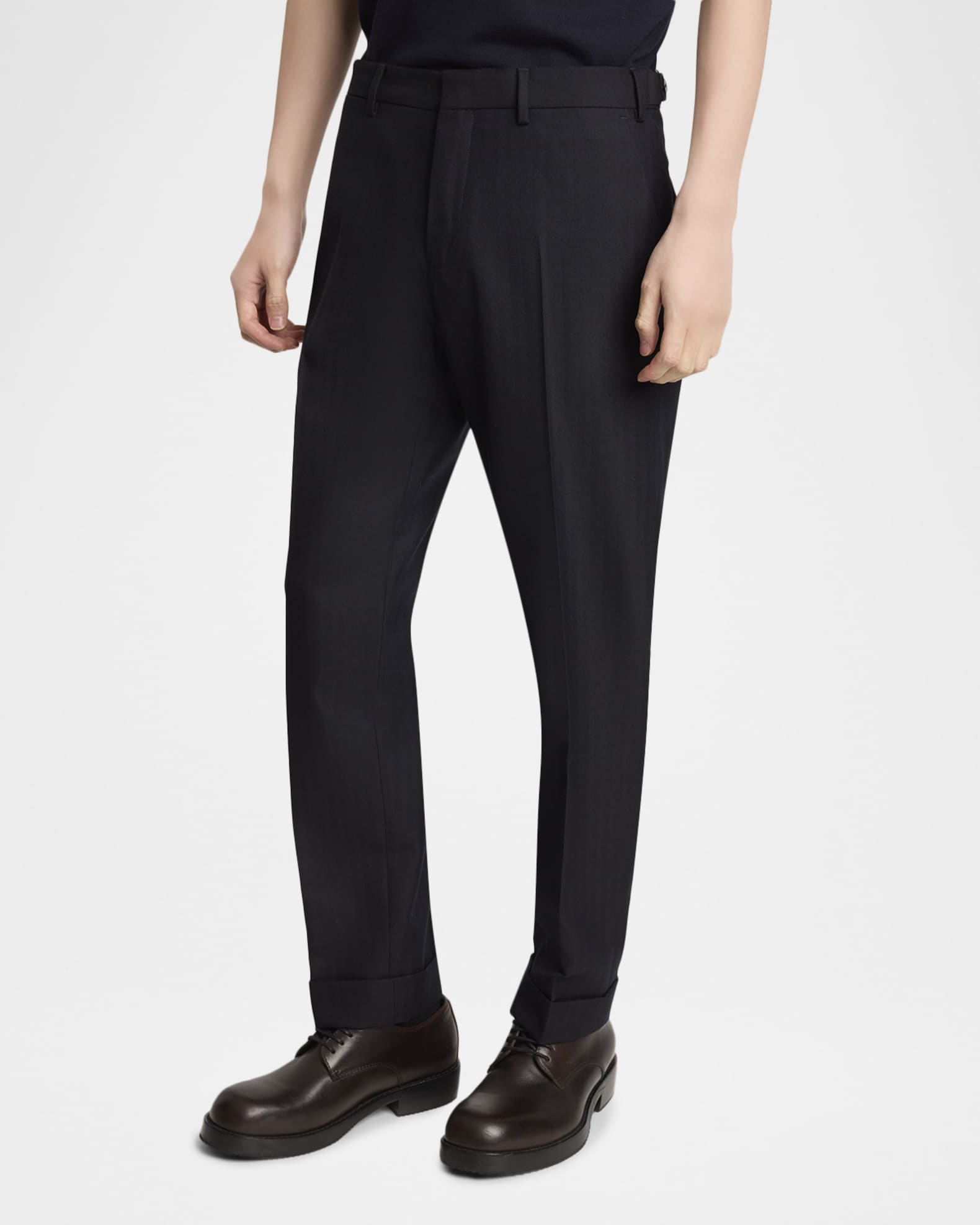 Dries Van Noten Men's Philip Herringbone Wool Pants | Neiman Marcus