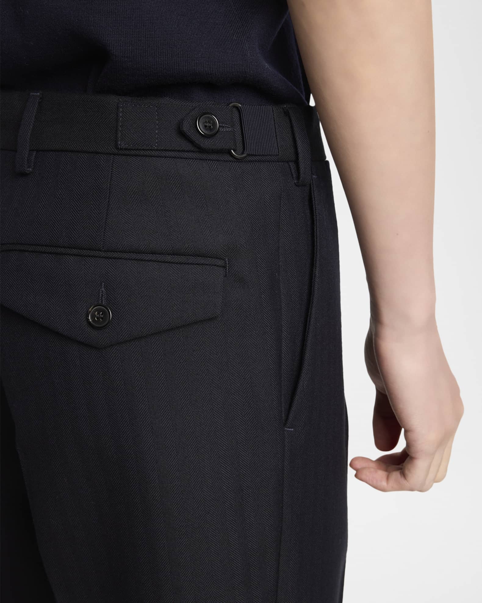 Dries Van Noten Men's Philip Herringbone Wool Pants | Neiman Marcus