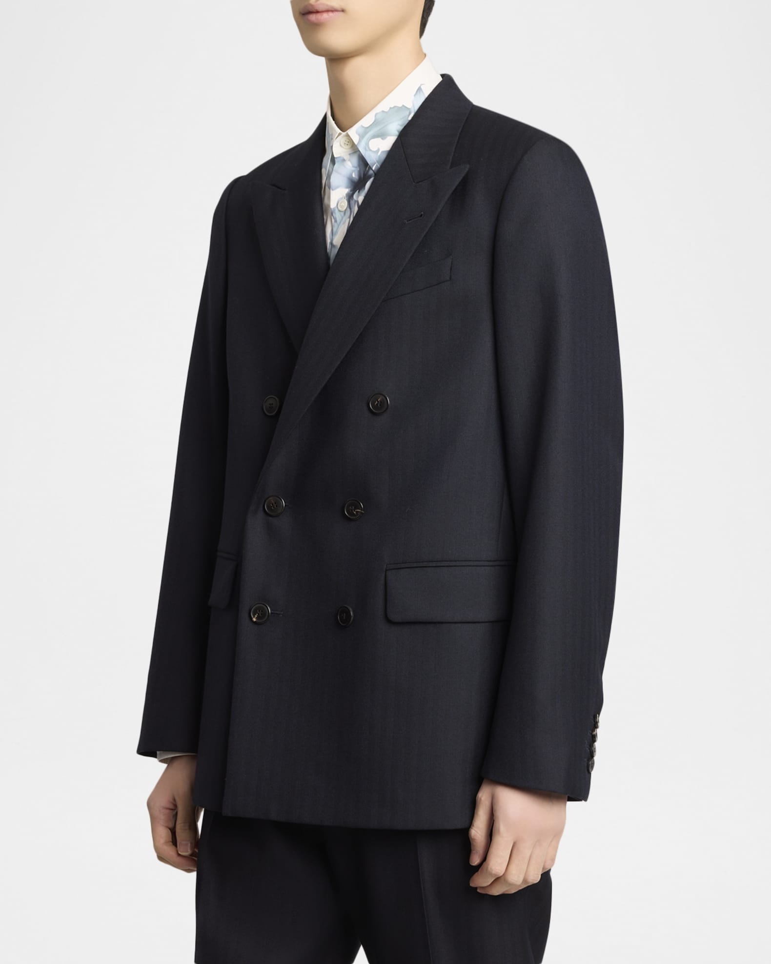 Dries Van Noten Men's Buforden Double-Breasted Wool Jacket