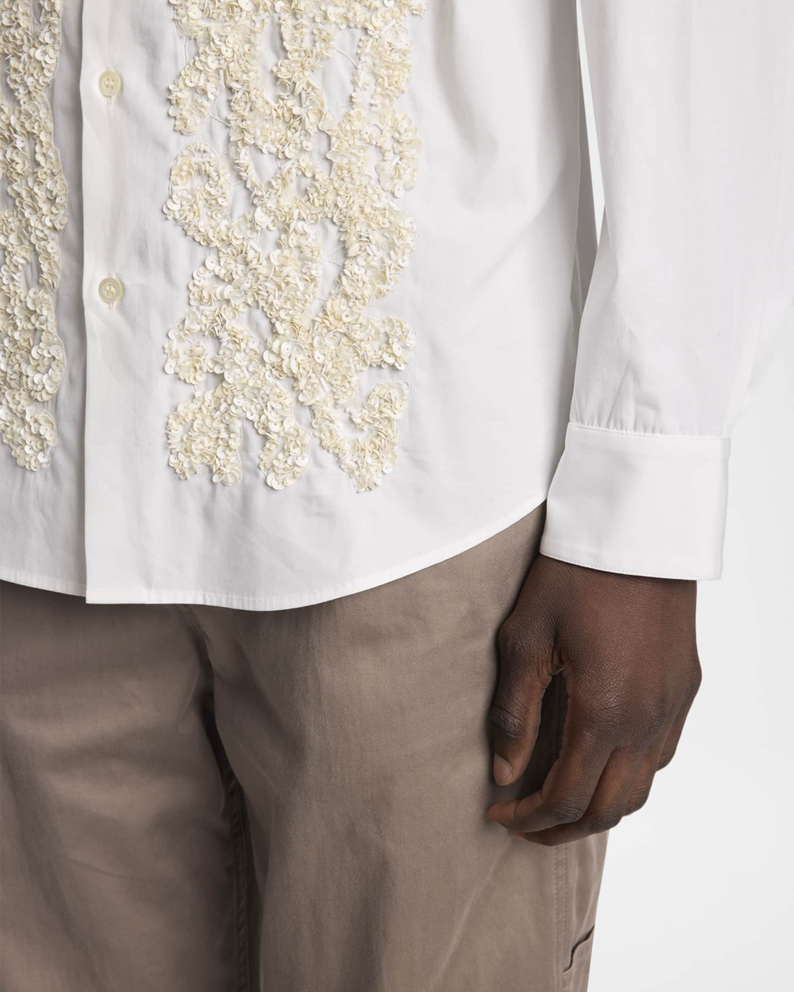 Dries Van Noten Men's Curles Cotton Embellished-Front Dress Shirt | Neiman  Marcus