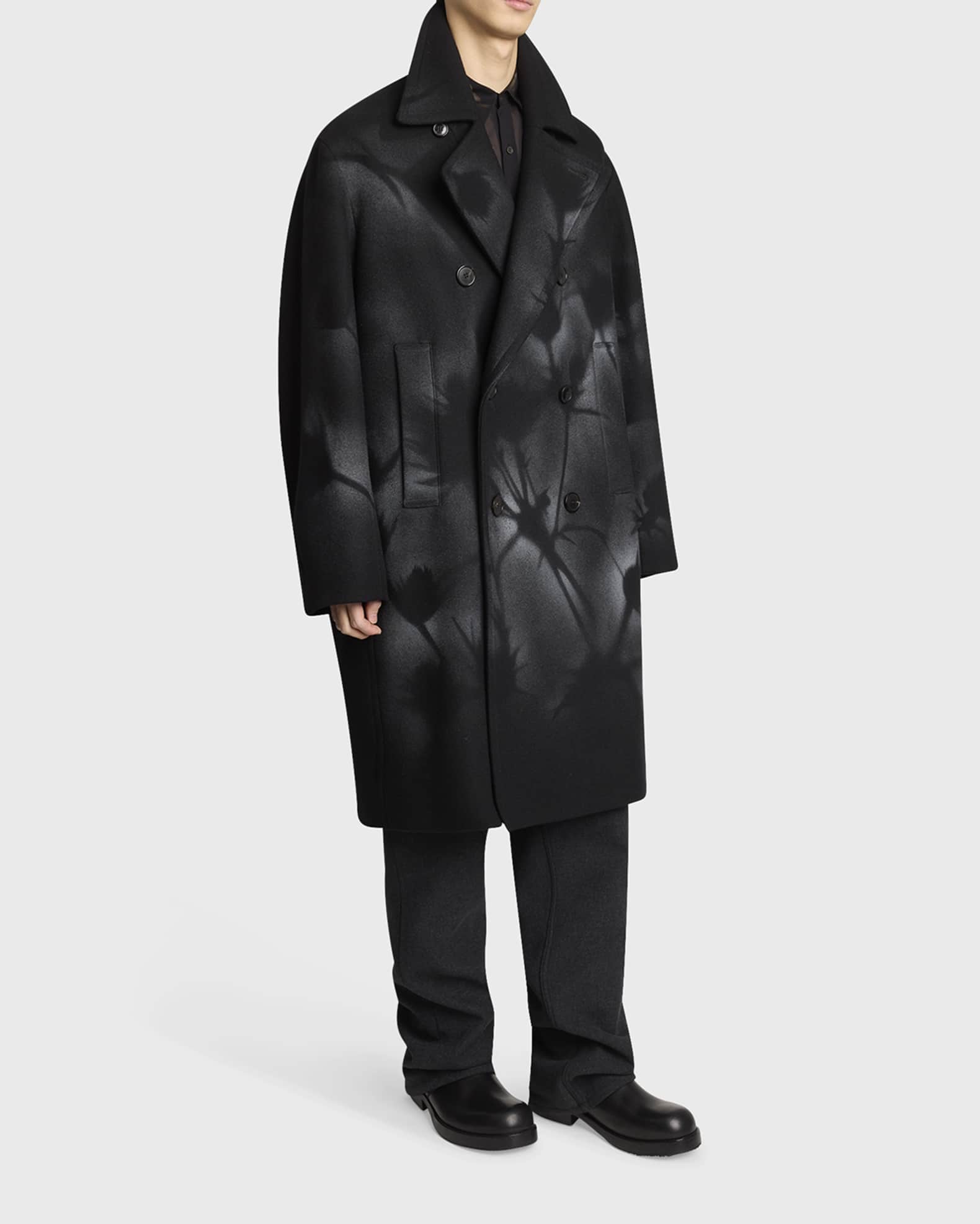 【Dries Van Noten】Reversible coat ❕ Dries Van Noten Men's Racos Printed Double-Breasted Coat | Neiman