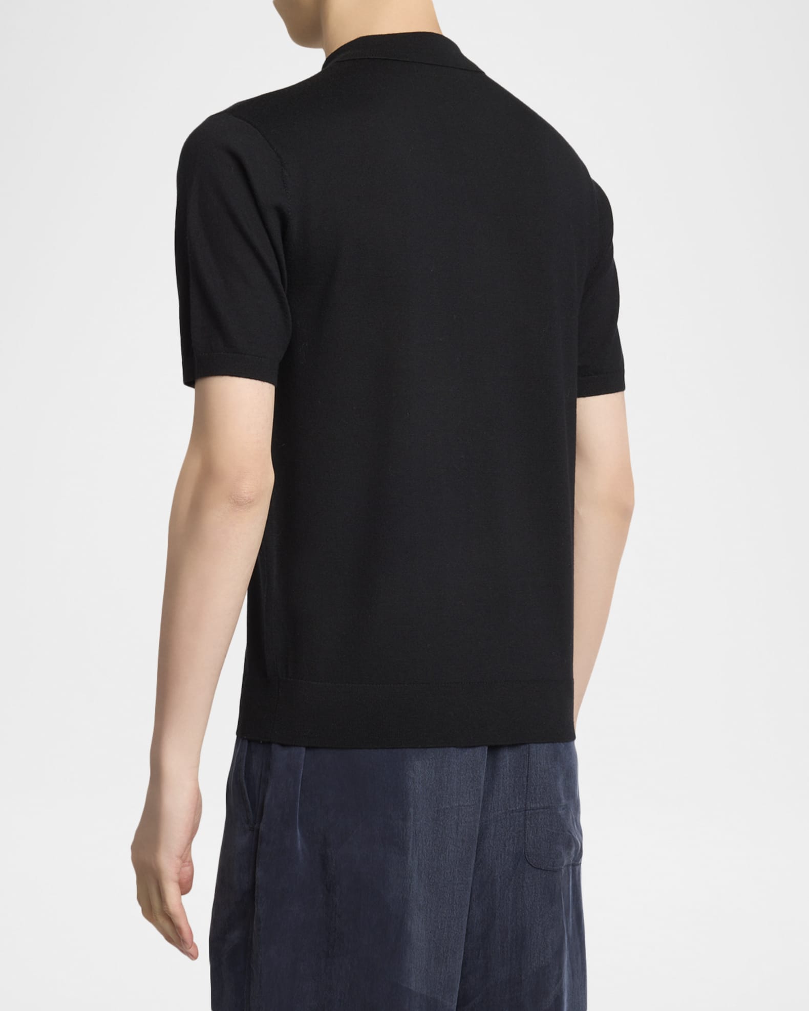 Dries Van Noten Men's Murice Merino Wool Knit Polo Shirt | Neiman