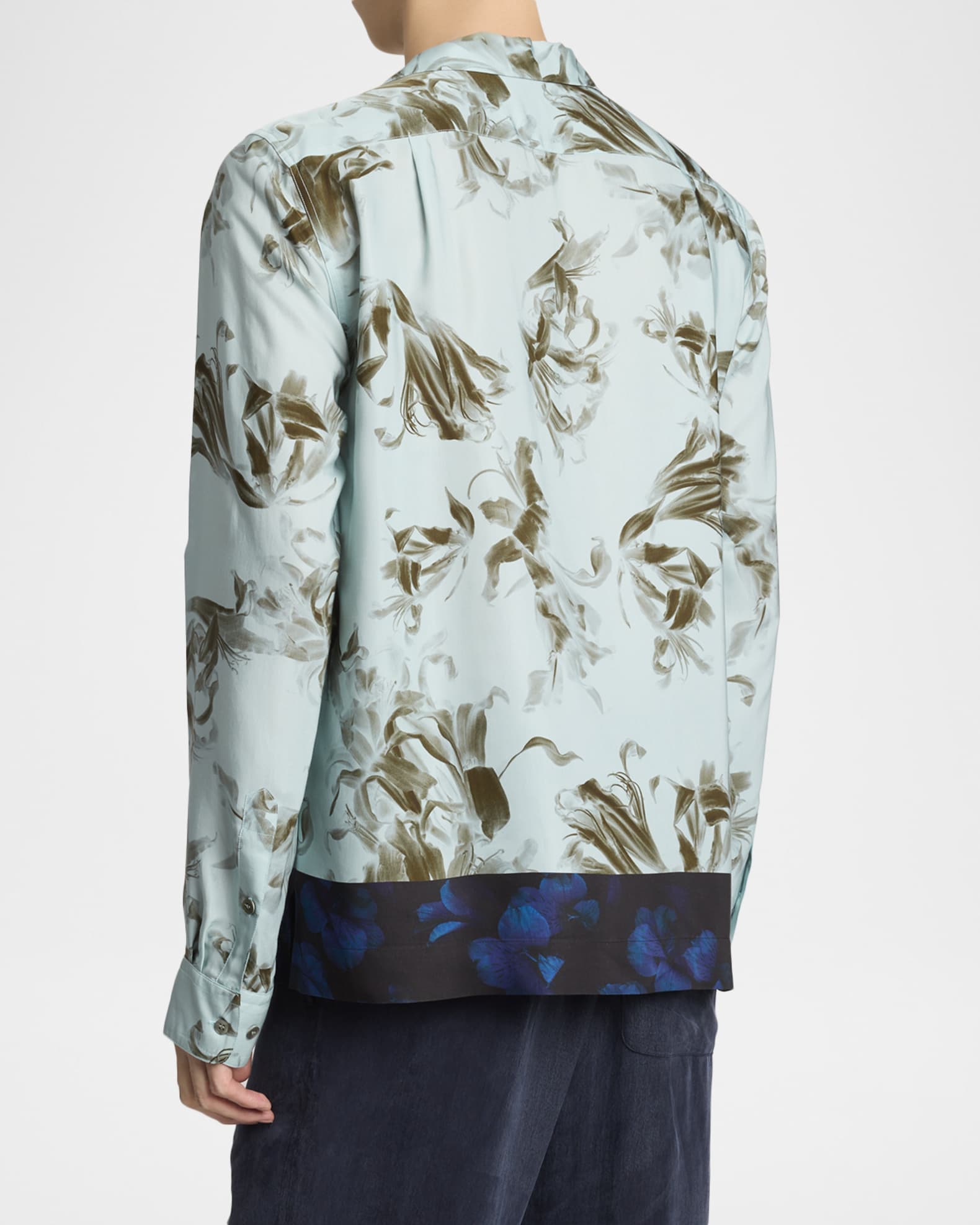 Dries Van Noten Men's Cartly Floral Contrast-Trim Dress Shirt | Neiman  Marcus
