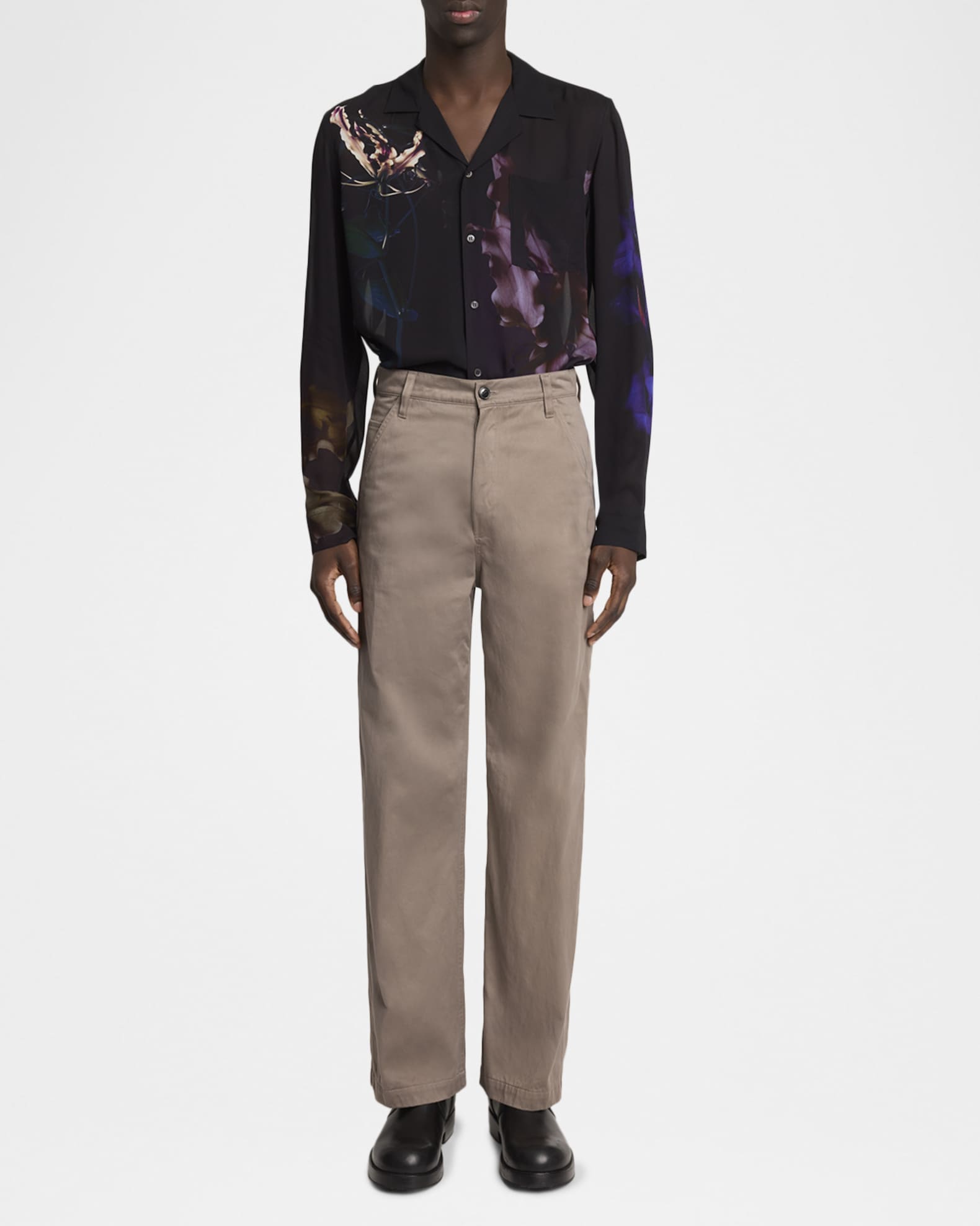 Dries Van Noten Men's Pickerby Cotton Straight-Fit Carpenter Pants