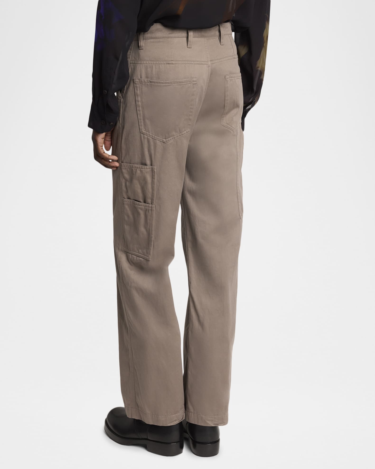 Dries Van Noten Men's Pickerby Cotton Straight-Fit Carpenter Pants