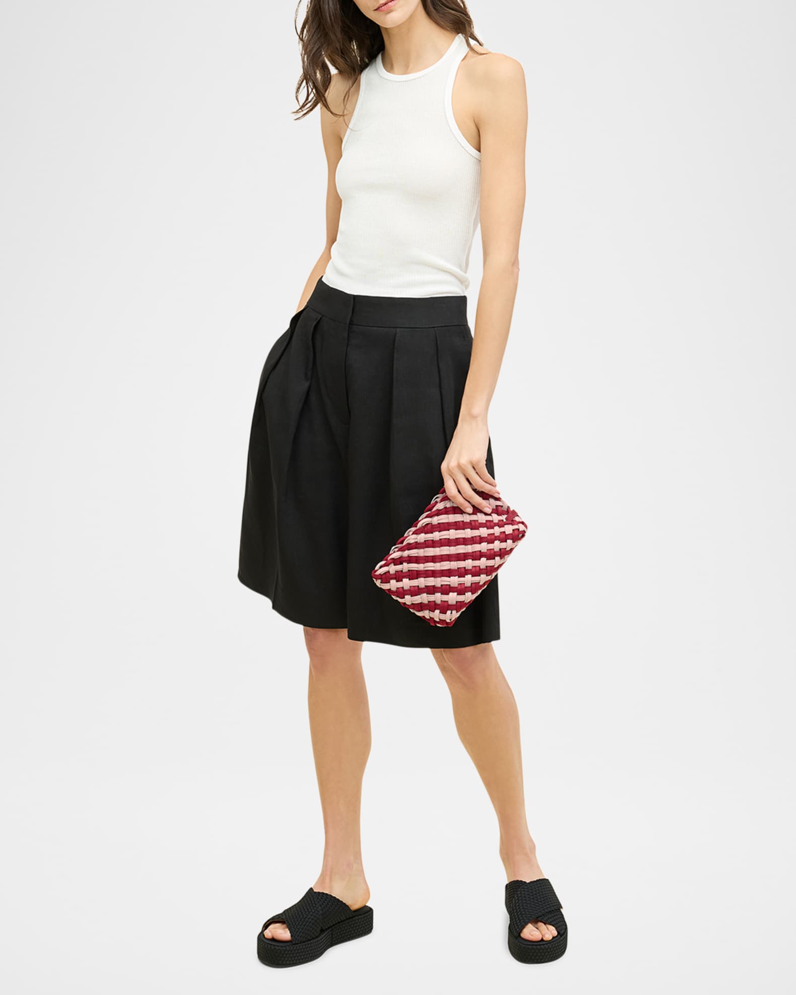 NAGHEDI ナゲディ Gigi Small Woven Clutch Bag NAGHEDI Gigi Small Woven Clutch Bag | Neiman Marcus