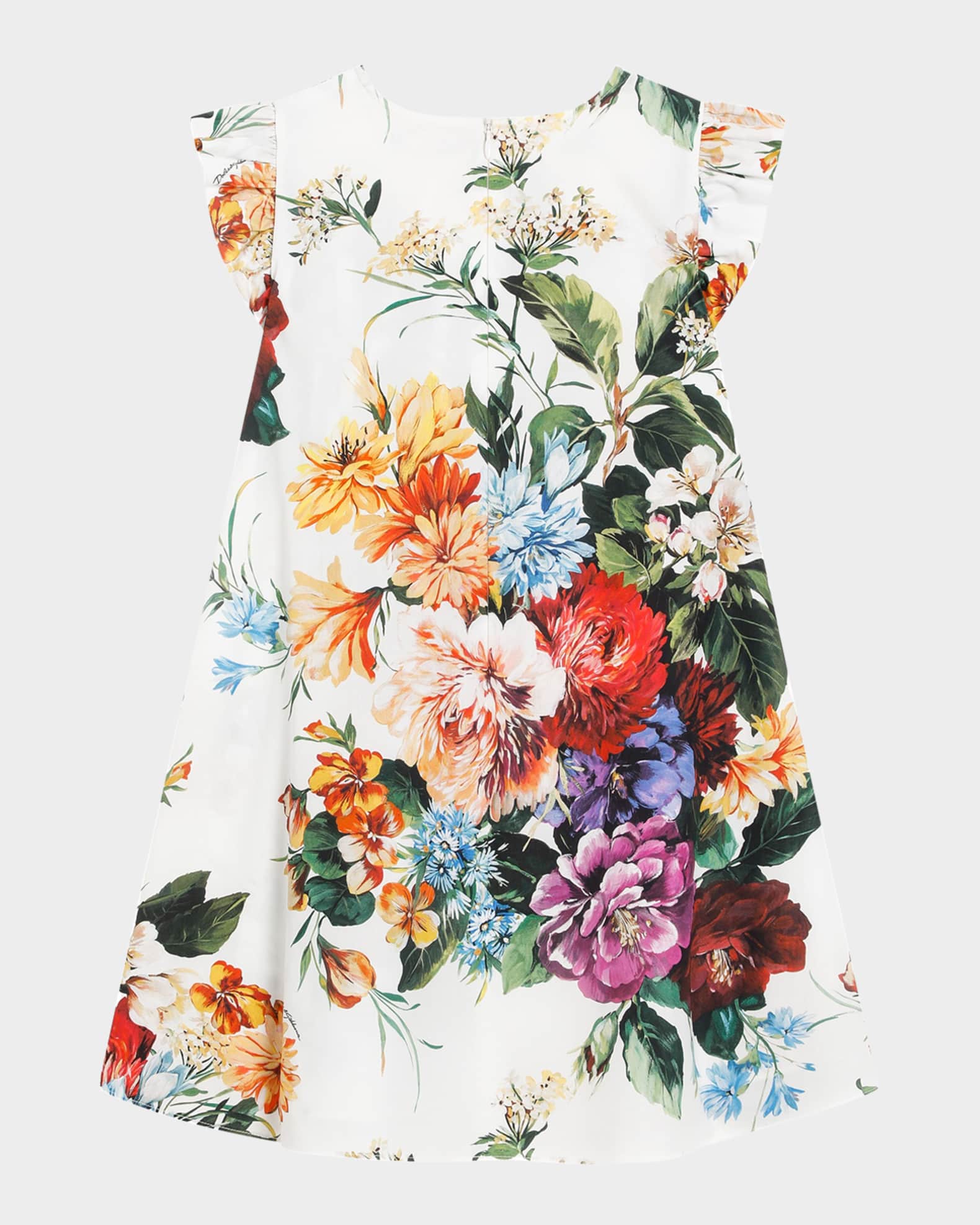 Girl's Multicolor Floral-Print A-Line Dress 1