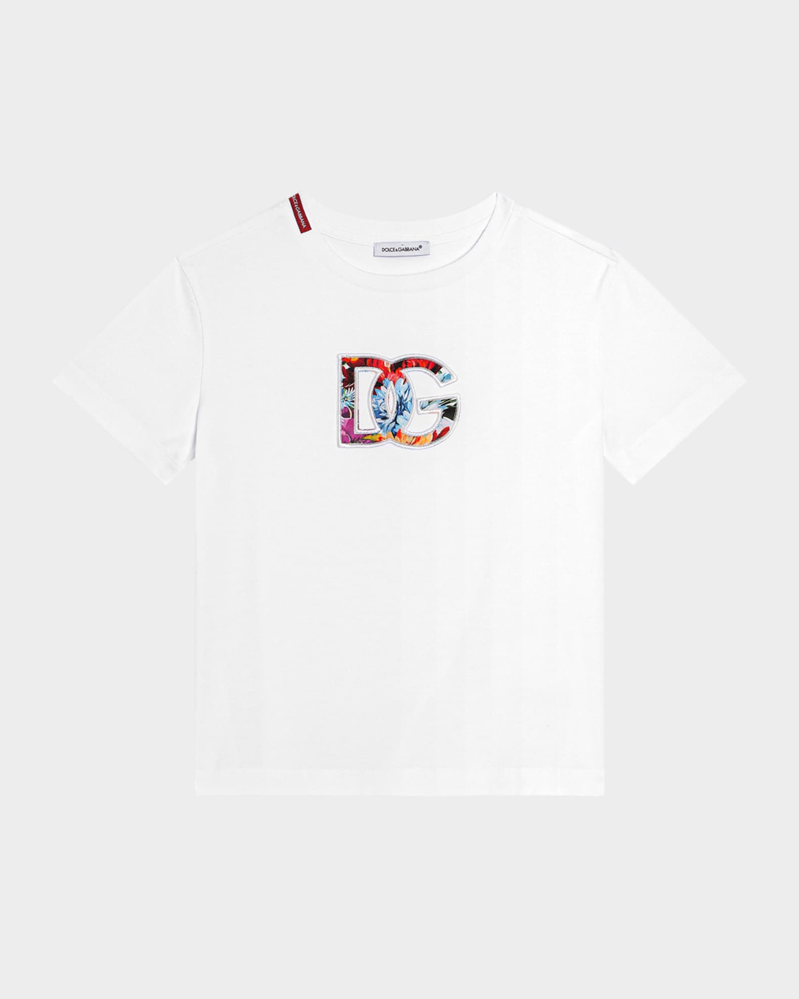 Girl's DG Floral Logo Cotton Jersey T-Shirt, Size 4-6 0