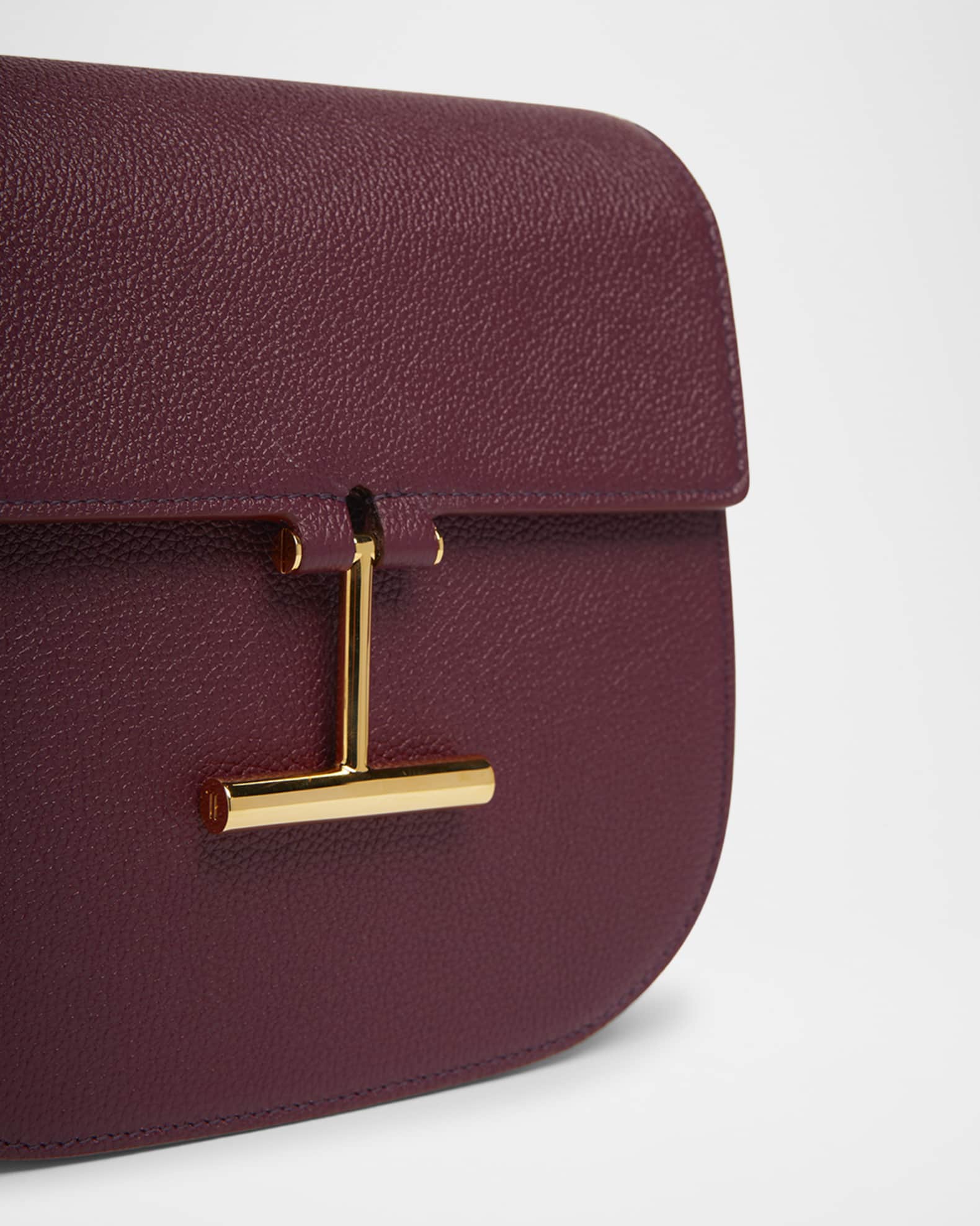 【TOM FORD】Tara Crossbody Bag Small ブラウン Tara Mini leather and suede crossbody bag in brown - Tom