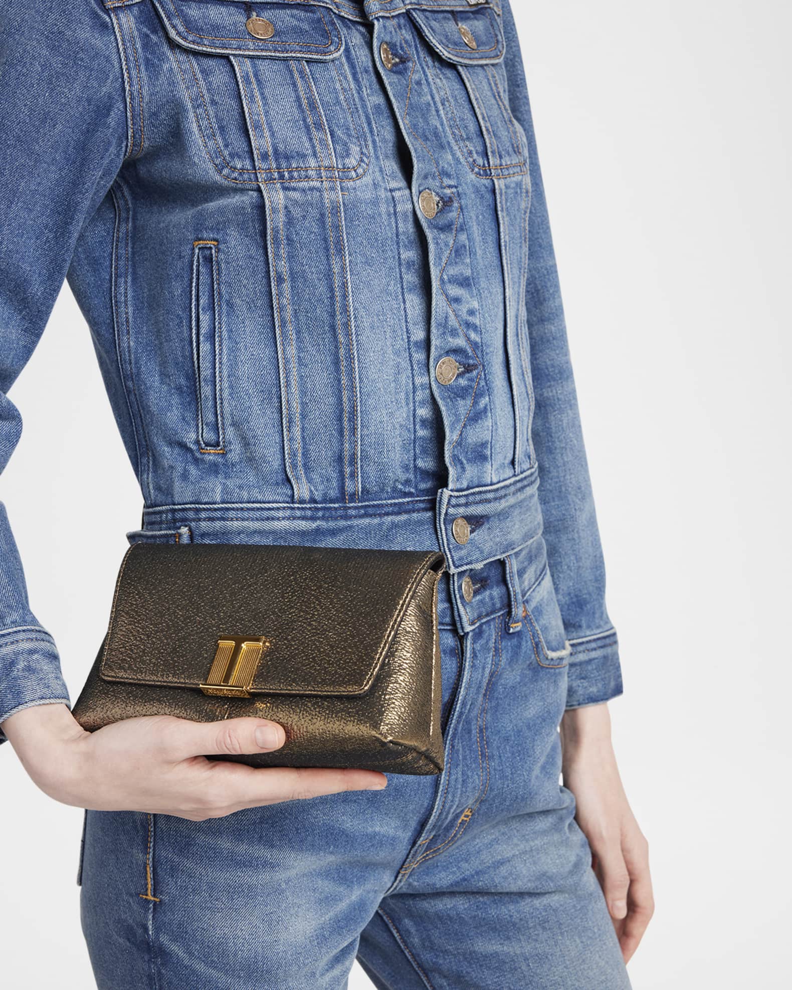 【関税＆送料込み】Tom Ford 'Nobile' llic Mini Bag With TOM FORD Nobile Mini Clutch Bag in Laminated Fabric | Neiman
