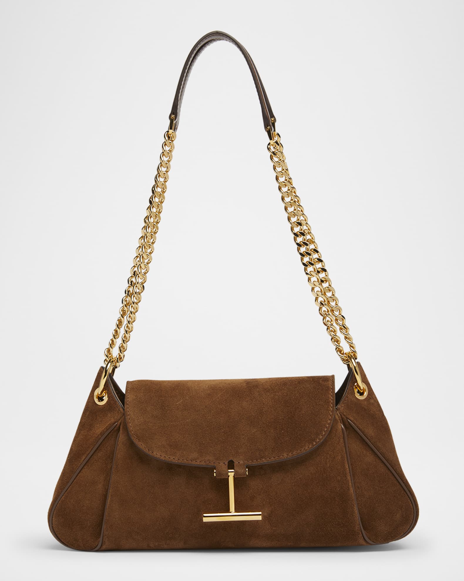 TOM FORD Tara Chain Shoulder Bag in Suede | Neiman Marcus
